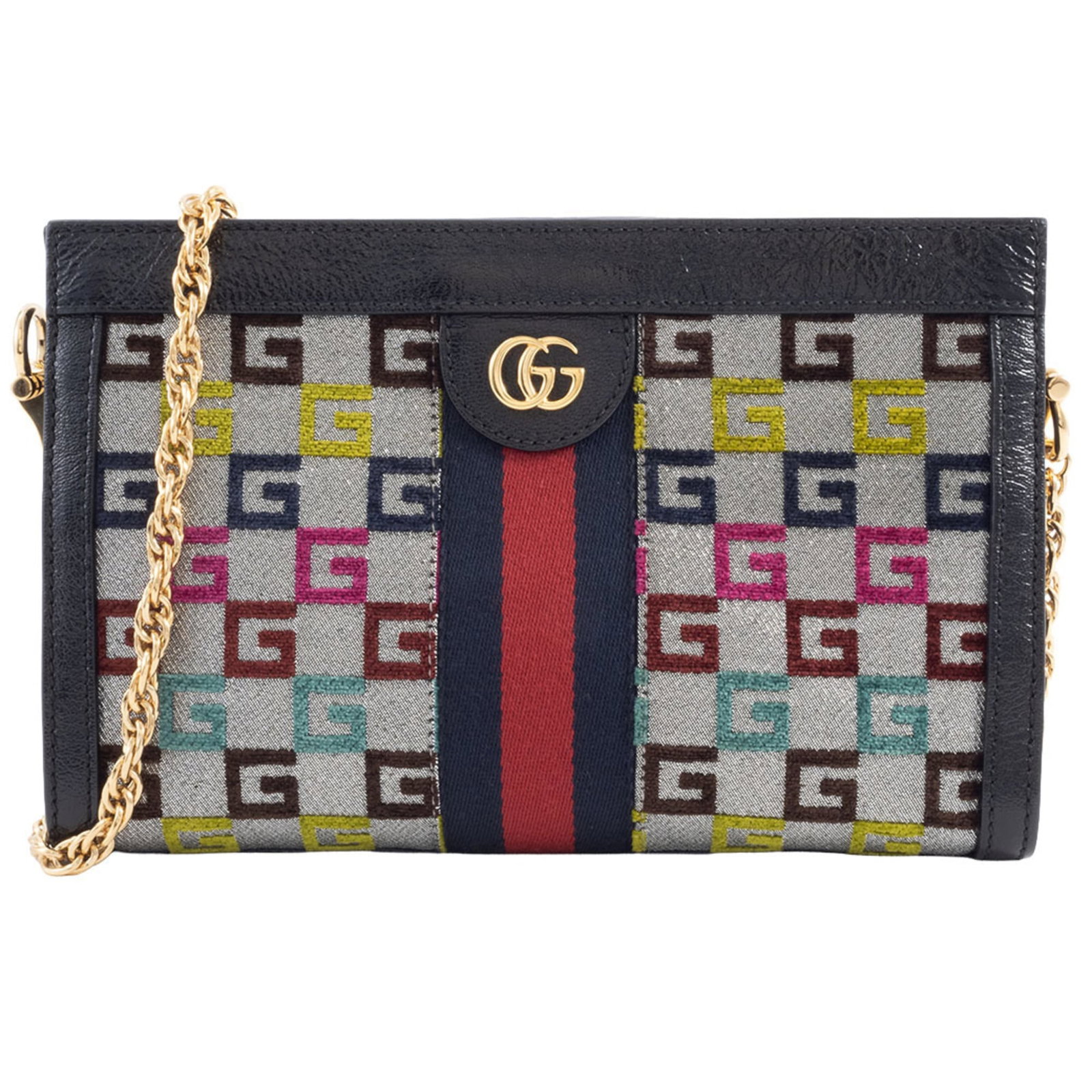 Canvas Leather Bag Shoulder Gucci: Canvas Leather Bag Shoulder Gucci Canvas Leather Bag Shoulder Gucci features a unique multi-color design, combining canvas and leather materials in a stylish shoulder bag. The bag measures 16.5cm x
