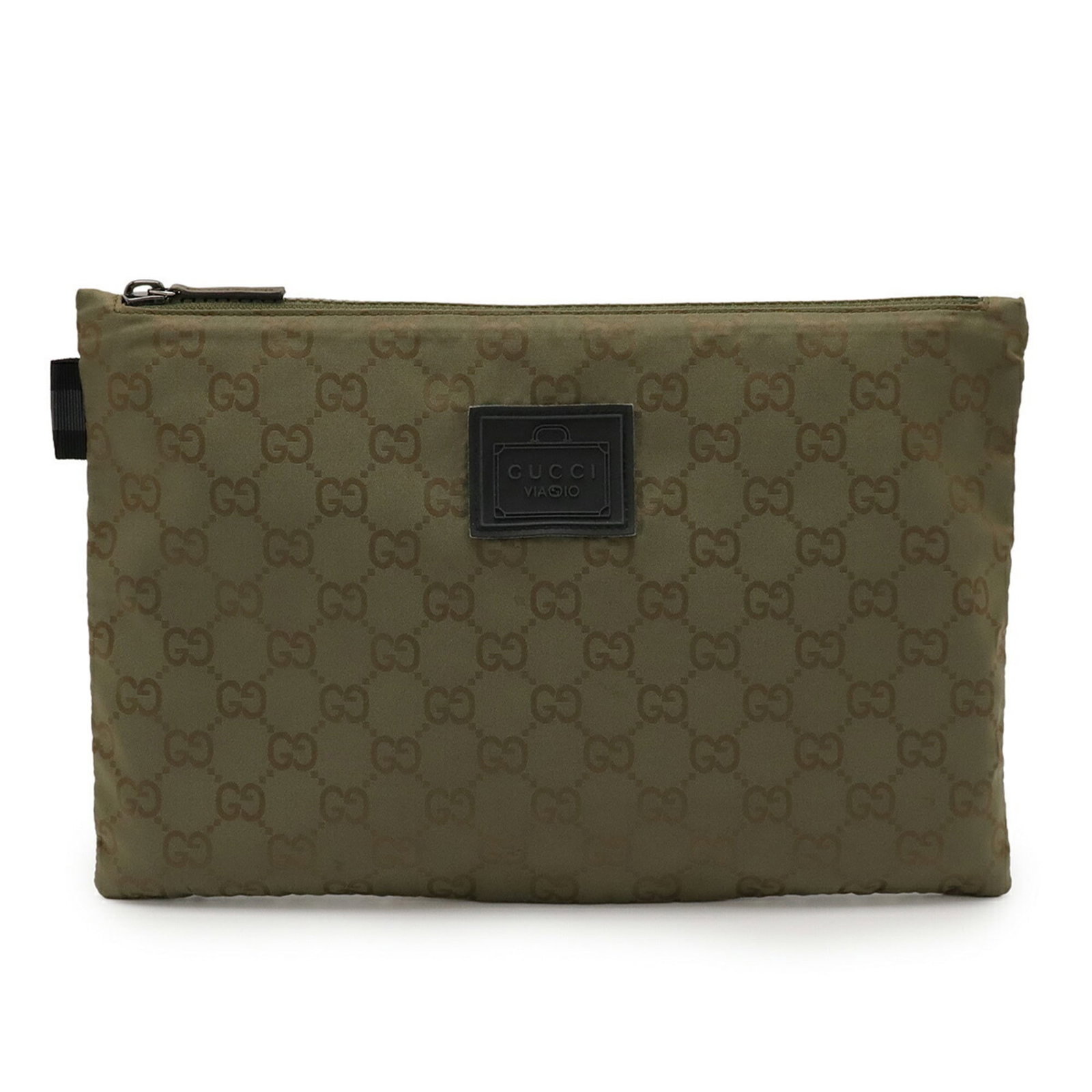 Nylon Leather Gucci Pouch Clutch Bag: Nylon Leather Gucci Pouch Clutch Bag Nylon Leather Gucci Pouch Clutch Bag in Mint Condition. This stylish clutch features a unique combination of nylon and leather materials, presented in a vibrant