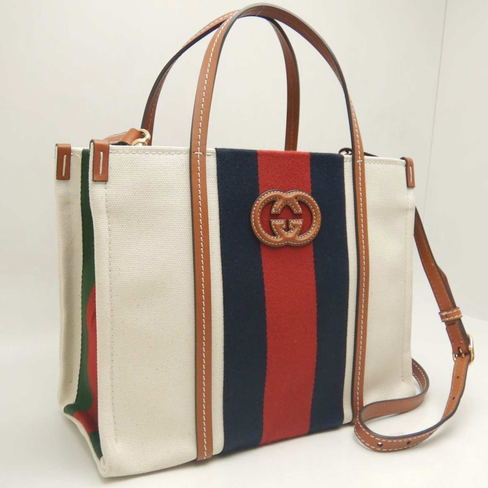 Canvas Gucci Tote - 2