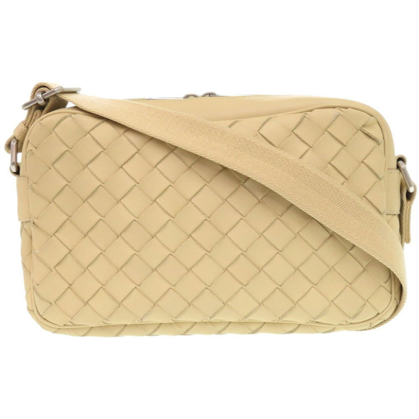 Veneta Leather Bag Shoulder: Veneta Leather Bag Shoulder Bottega Veneta's iconic shoulder bag features high-quality beige leather, crafted with attention to detail. With its classic design and timeless appeal, this versatile