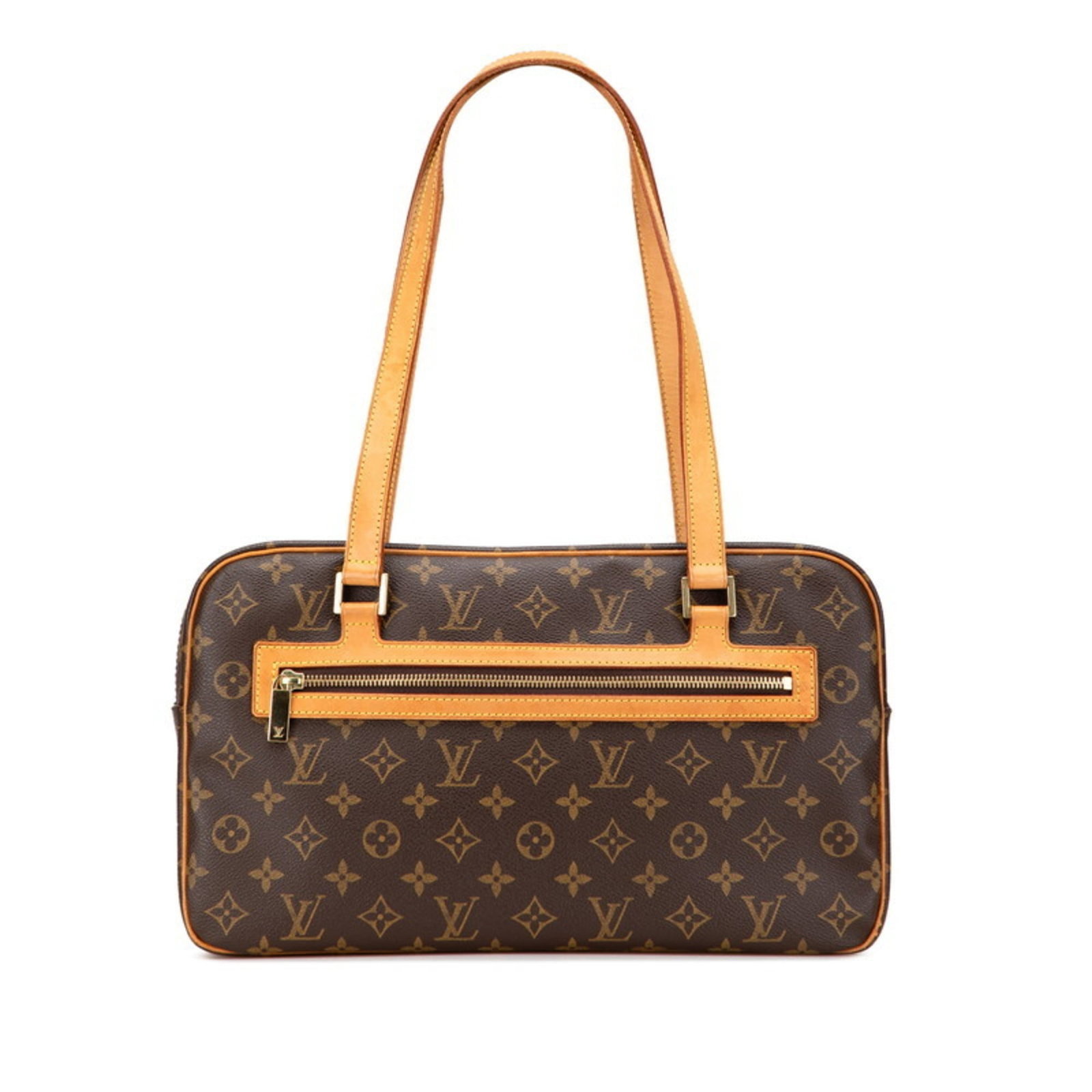 PVC leather shoulder bag by Louis Vuitton: PVC leather shoulder bag by Louis Vuitton PVC leather shoulder bag by Louis Vuitton, featuring a classic brown color and sturdy zipper closure. The bag measures 22.5cm x 36cm x 10cm and has a handle d