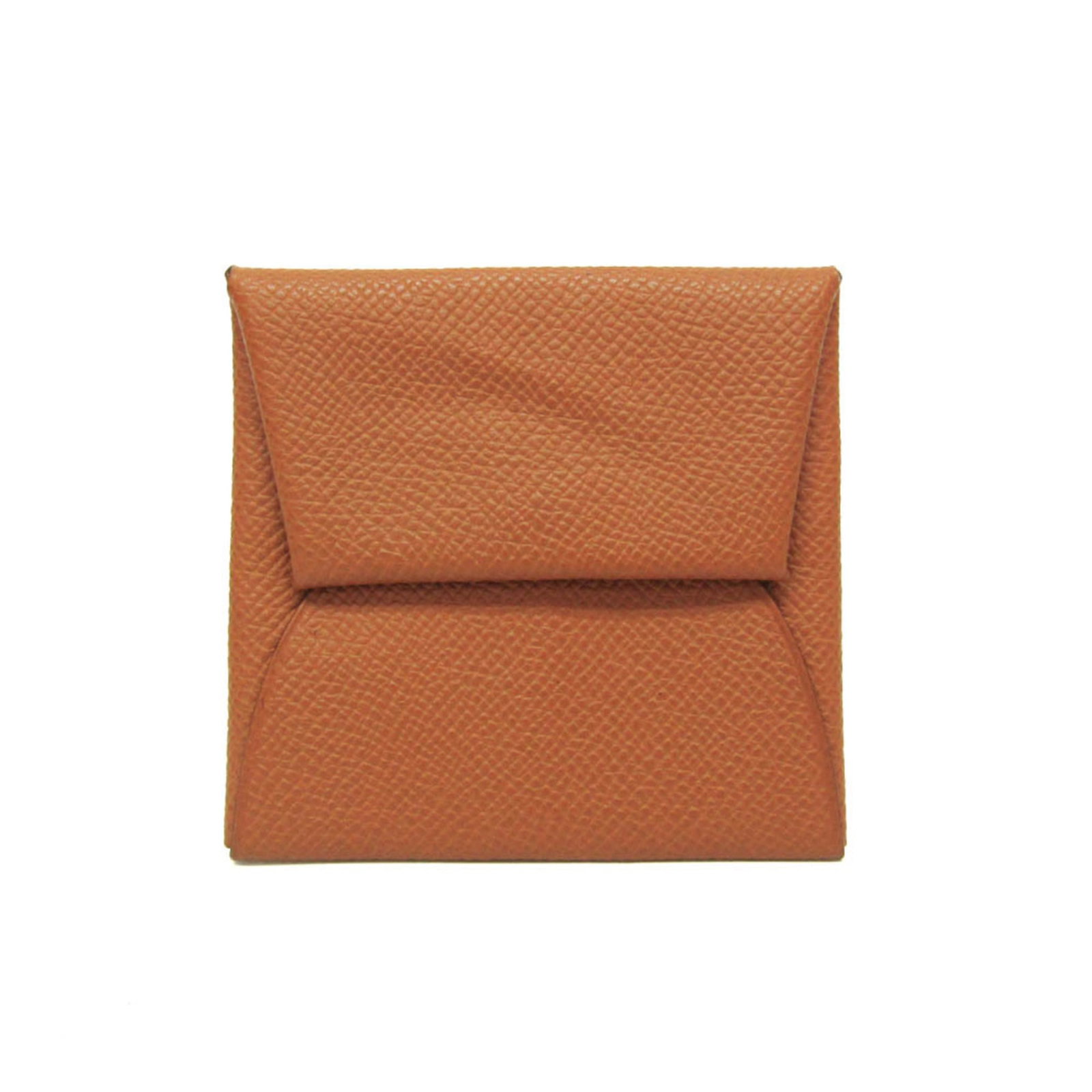 Hermes Coin Purse/ Coin Case Epsom Leather: Hermes Coin Purse/ Coin Case Epsom Leather Epsom leather coin purse with snap closure, measuring 8cm x 8.5cm and weighing just 10g. This brown, used condition Epsom leather coin case has visible