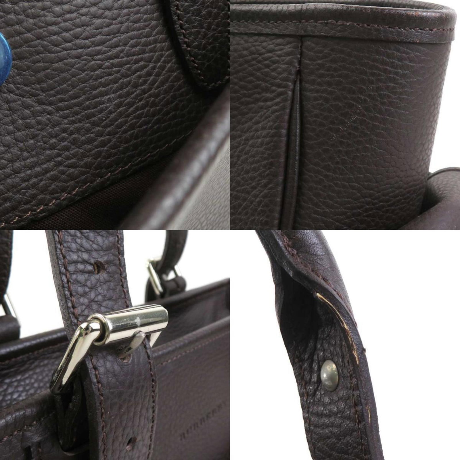Leather Burberry Handbag - 4