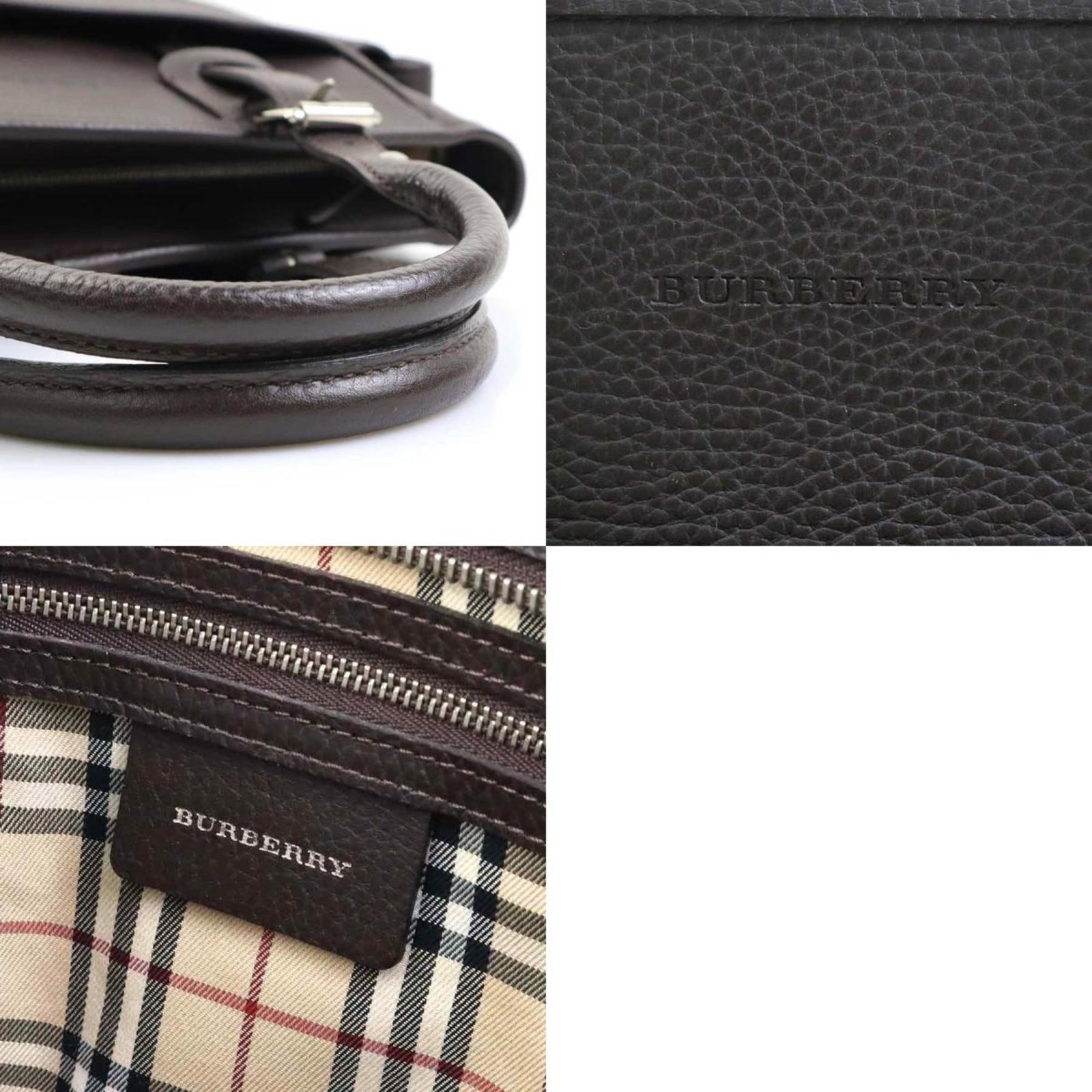 Leather Burberry Handbag - 5
