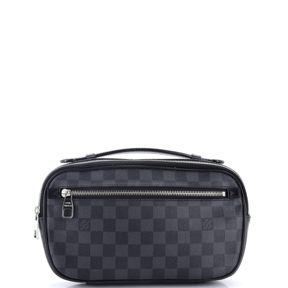 Louis Vuitton Ambler Waist Bag Damier Graphite: Louis Vuitton Ambler Waist Bag Damier Graphite Black canvas coated Louis Vuitton Ambler Waist Bag in Damier Graphite, featuring a classic design with clean lines and subtle pattern. The bag's