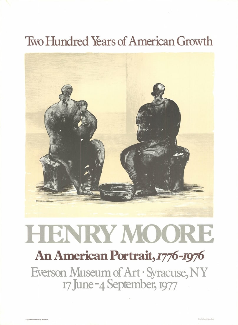 HENRY MOORE 200 Years of American Growth 28.5" x 21" Lithograph 1975 Modernism B (1 of 4)