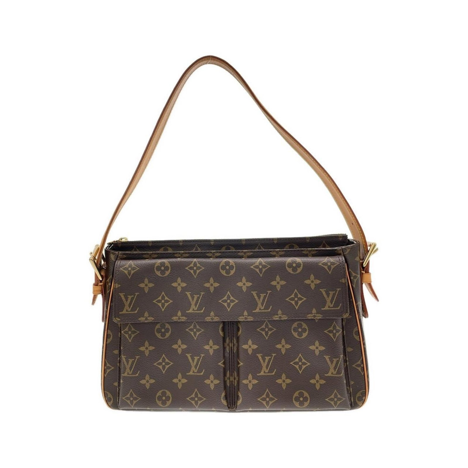 Shoulder Bag Monogram By Louis Vuitton: Shoulder Bag Monogram By Louis Vuitton Monogrammed luxury awaits with this Louis Vuitton shoulder bag, boasting the iconic monogram pattern in rich marron tones. Measuring 21cm x 31cm x 10cm, its