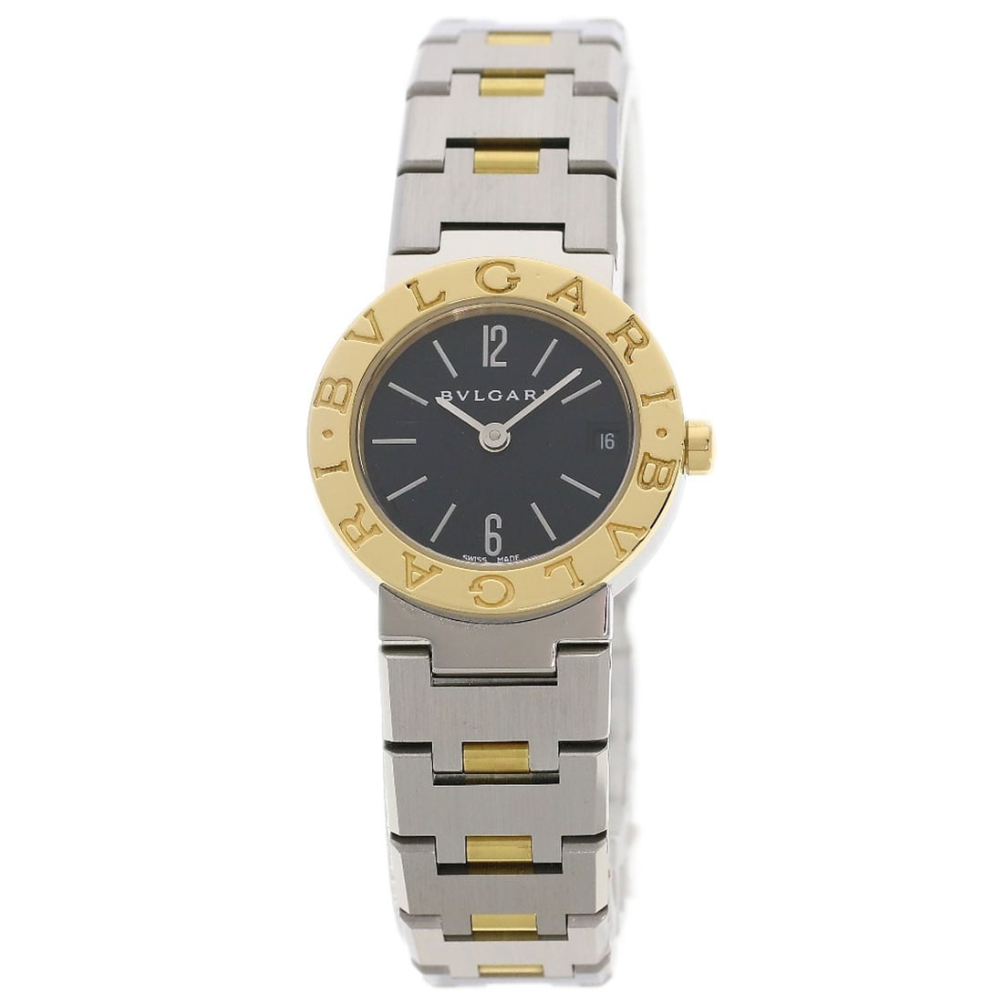 Bvlgari Watches Bb23Sgd Stainless Steel/ Ssxk18Yg: Bvlgari Watches Bb23Sgd Stainless Steel/ Ssxk18Yg Stainless steel case with a gold bezel and dial, complemented by a gold exterior. This Bvlgari watch features an analog display, quartz movement, and