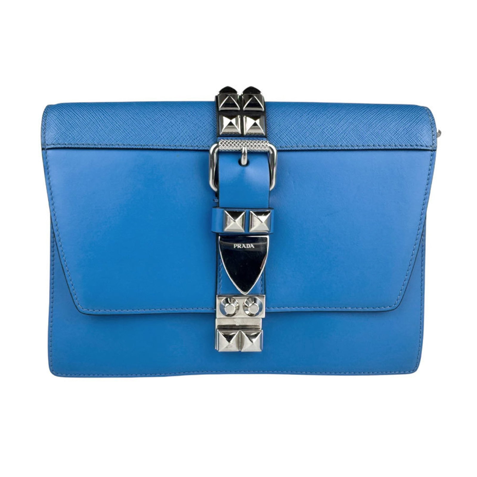 Prada Clutch Bag Shoulder Bag Leather: Prada Clutch Bag Shoulder Bag Leather Black and blue Prada leather clutch bag shoulder bag with a size of 18cm x 23cm x 5cm, featuring a few traces of usage and some scratches/dirt, in very good condi
