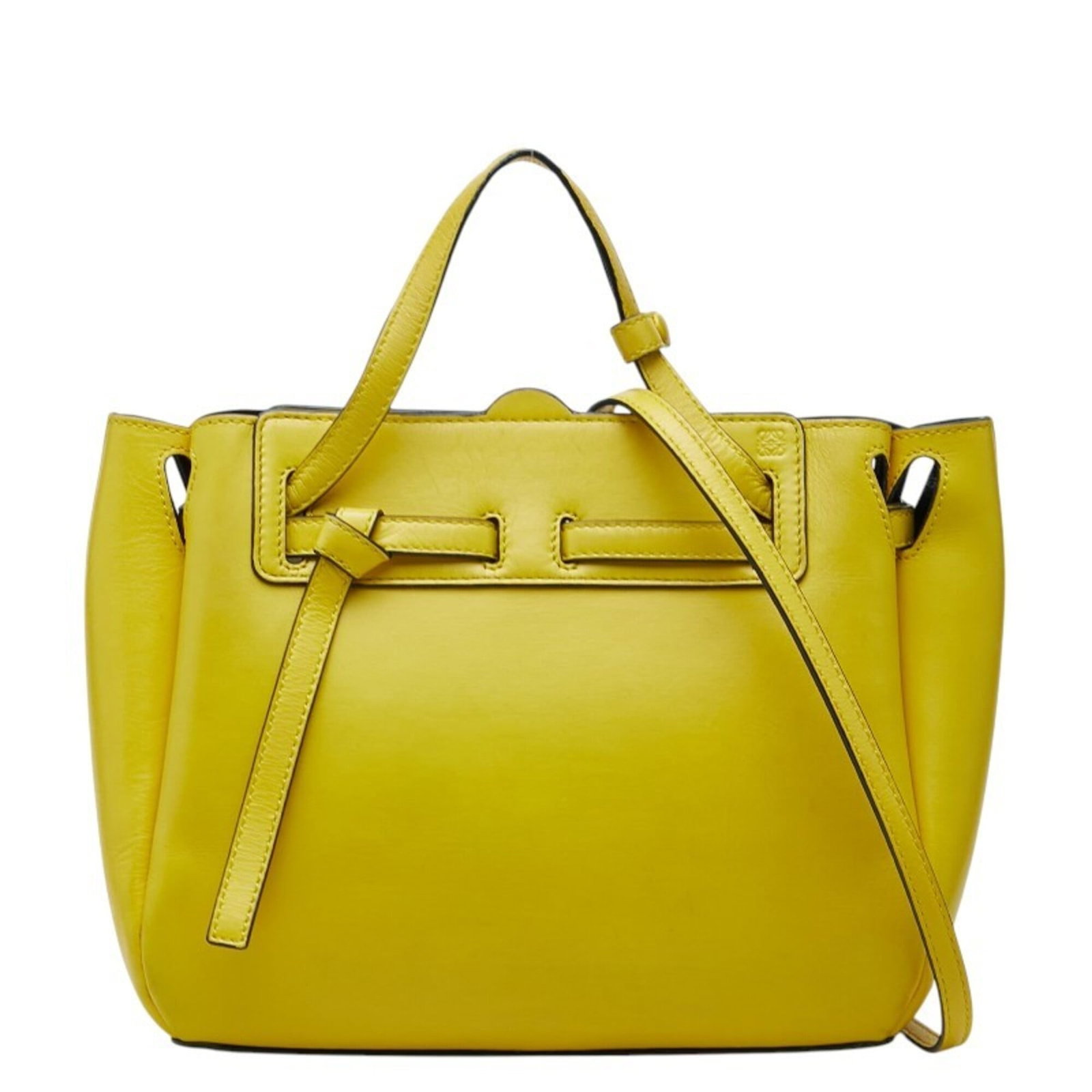 Loewe Handbag Shoulder Bag Leather: Loewe Handbag Shoulder Bag Leather This Loewe Handbag Shoulder Bag Leather features a vibrant yellow color and a classic design. Made from high-quality leather, it has a timeless look that exudes