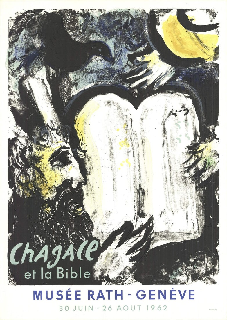 MARC CHAGALL Moses and the Tablets of the Law 29.75" x 21.25" Lithograph 1962 Mo: MARC CHAGALL Moses and the Tablets of the Law 29.75" x 21.25" Lithograph 1962 Mo Item Specifics: Artist: Marc Chagall Brand: Chagall Marc Country/Region Of Origin: France Exact Year: 1962 Height: