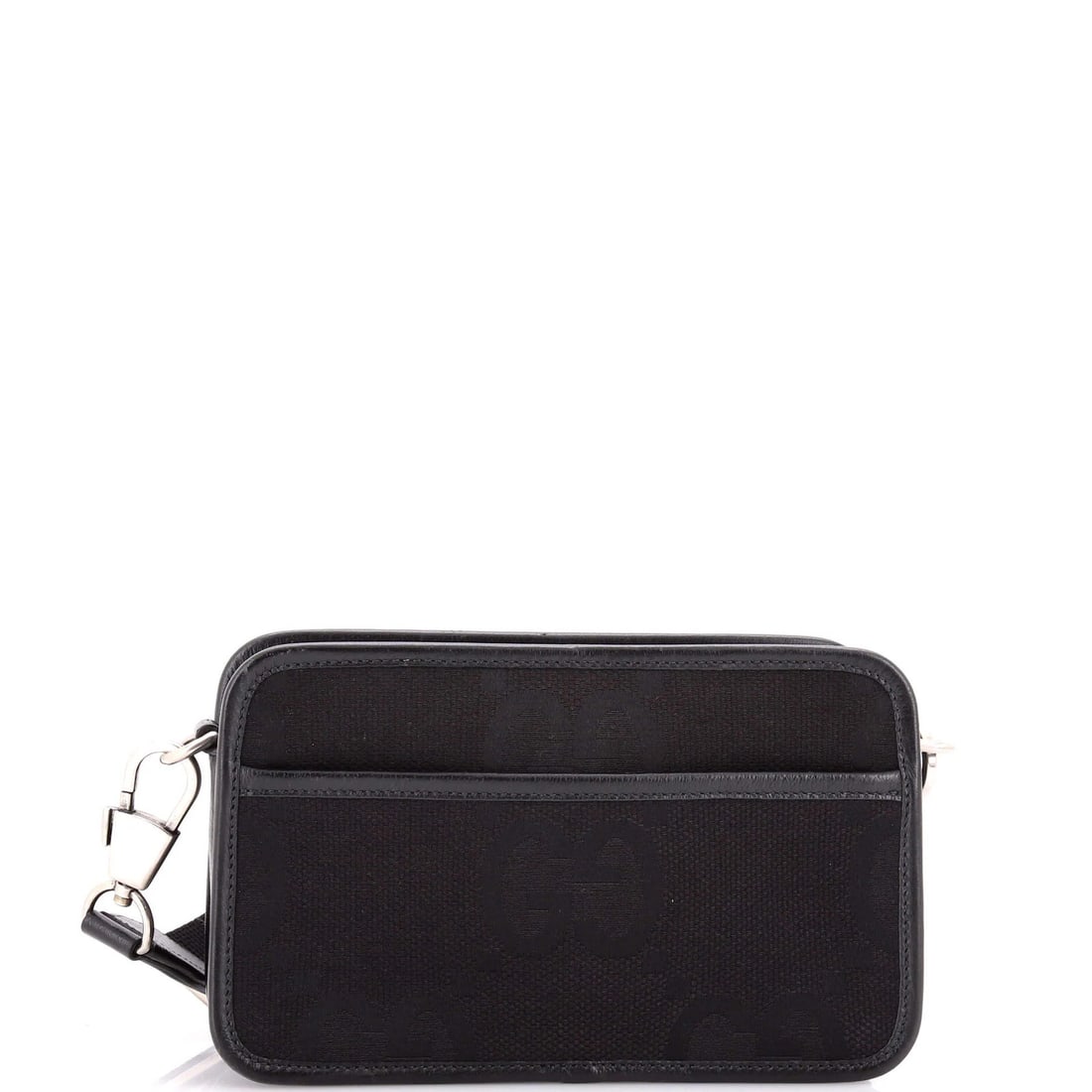 Gucci Bag Camera Mini Jumbo GG: Gucci Bag Camera Mini Jumbo GG Miniature camera bag with iconic Gucci GG logo, crafted from canvas and featuring an aged silver buckle. Measuring just 5.5" in height, 8.5" in width, and 3" in depth, t