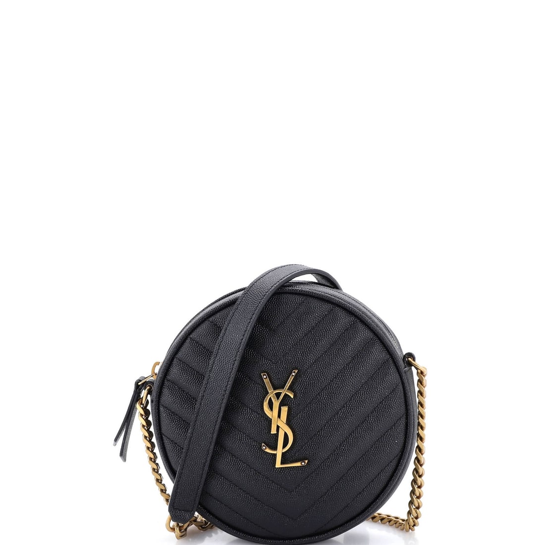 Matelasse Chevron Leather Round Camera Bag By Saint Laurent (1 of 7)