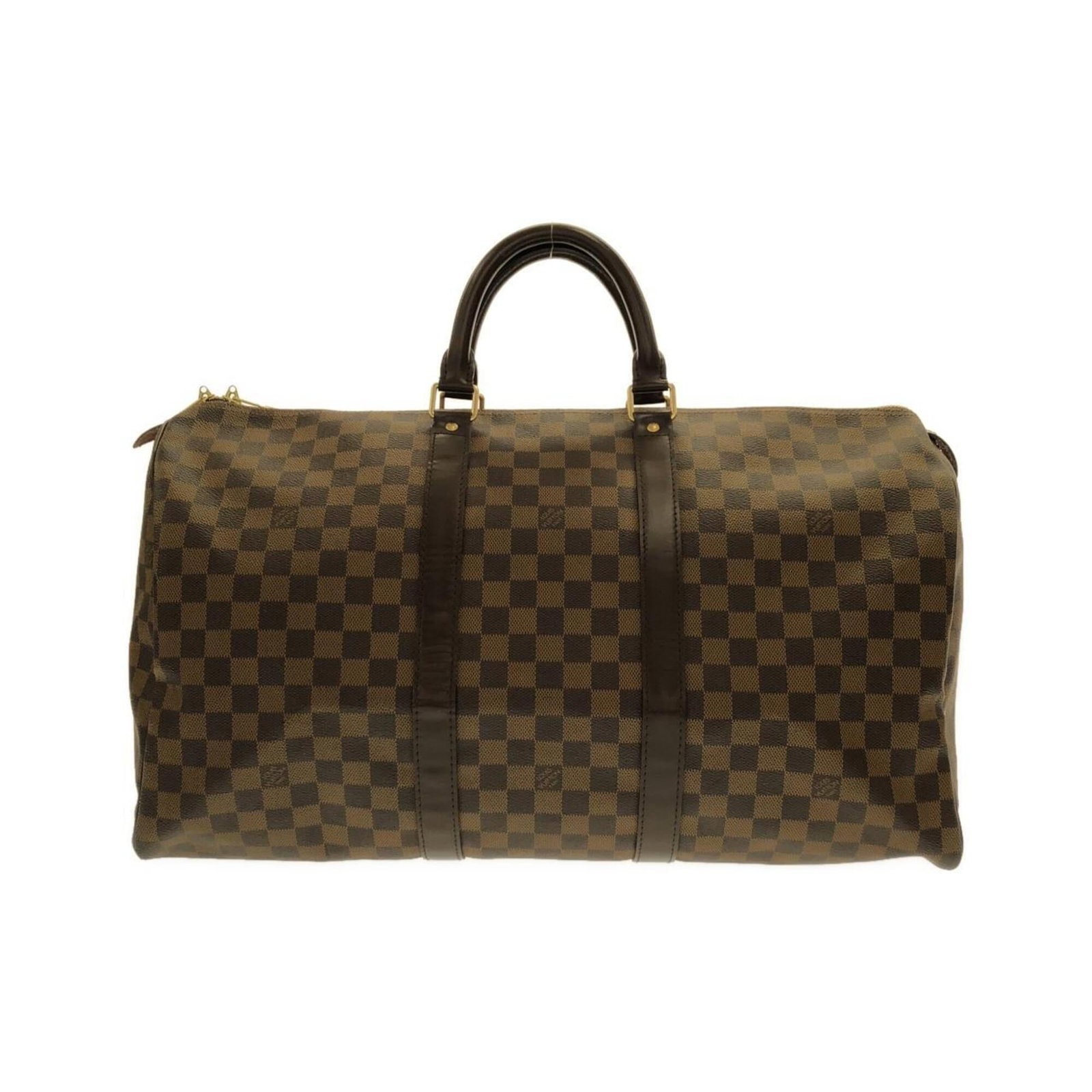 Canvas coated bag Boston from Louis Vuitton: Canvas coated bag Boston from Louis Vuitton Brown Louis Vuitton Boston bag with coated canvas material, featuring a classic design and timeless style. Measuring 28.5cm x 49.5cm x 33cm, this versatile