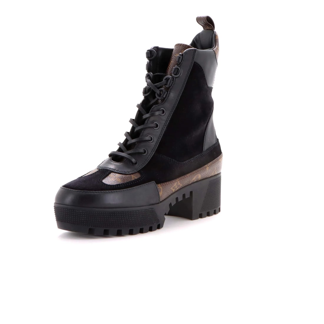 Women's Suede Monogram Platform Boots Desert with Canvas Laureate Vuitton Louis (1 of 5)