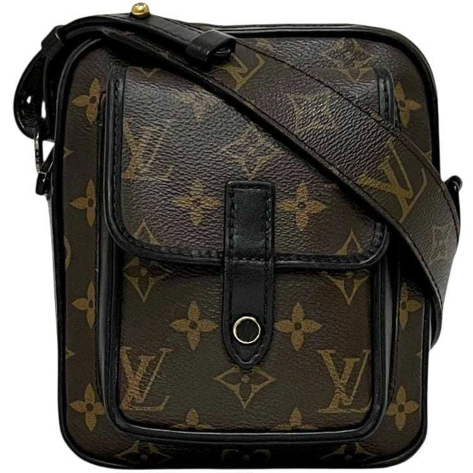 Shoulder bag monogram pochette Louis Vuitton: Shoulder bag monogram pochette Louis Vuitton Monogram pochette from Louis Vuitton, featuring the iconic monogram pattern in black and brown hues. This shoulder bag measures 18cm x 15cm and showcases s