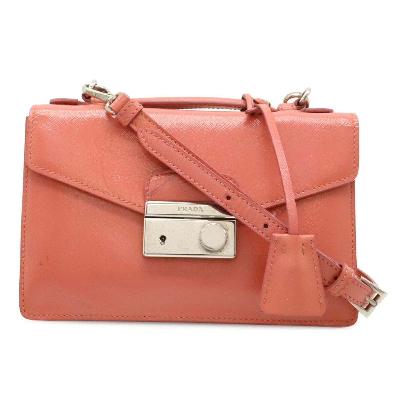 Prada Handbag Pochette Shoulder Bag Leather: Prada Handbag Pochette Shoulder Bag Leather The Prada Handbag Pochette Shoulder Bag Leather features a Begonia pink leather exterior with an inner zipper pocket and open pocket, making it a stylish