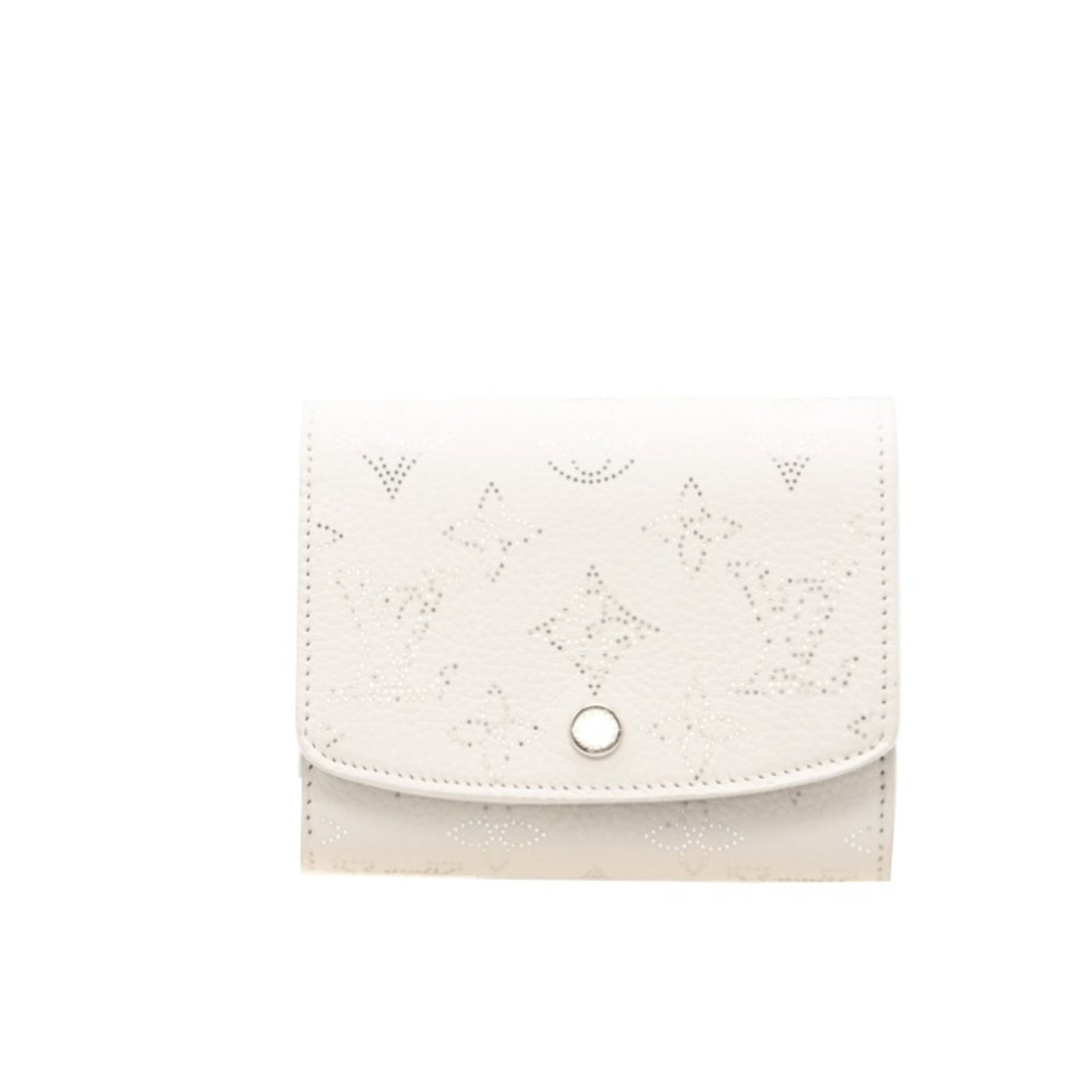 Louis Vuitton Wallet (Bi-Fold) Leather: Louis Vuitton Wallet (Bi-Fold) Leather White Louis Vuitton bi-fold leather wallet with a classic design, featuring high-quality calf leather construction. The wallet has some minor signs of usage,