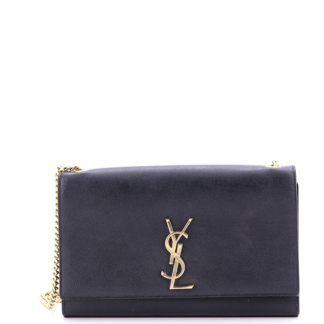 Monogram Crossbody Bag Leather Grainy Medium Classic Saint Laurent: Monogram Crossbody Bag Leather Grainy Medium Classic Saint Laurent Black Monogram Crossbody Bag with Grainy Leather Exterior, featuring classic Saint Laurent design. This medium-sized bag boasts a gol