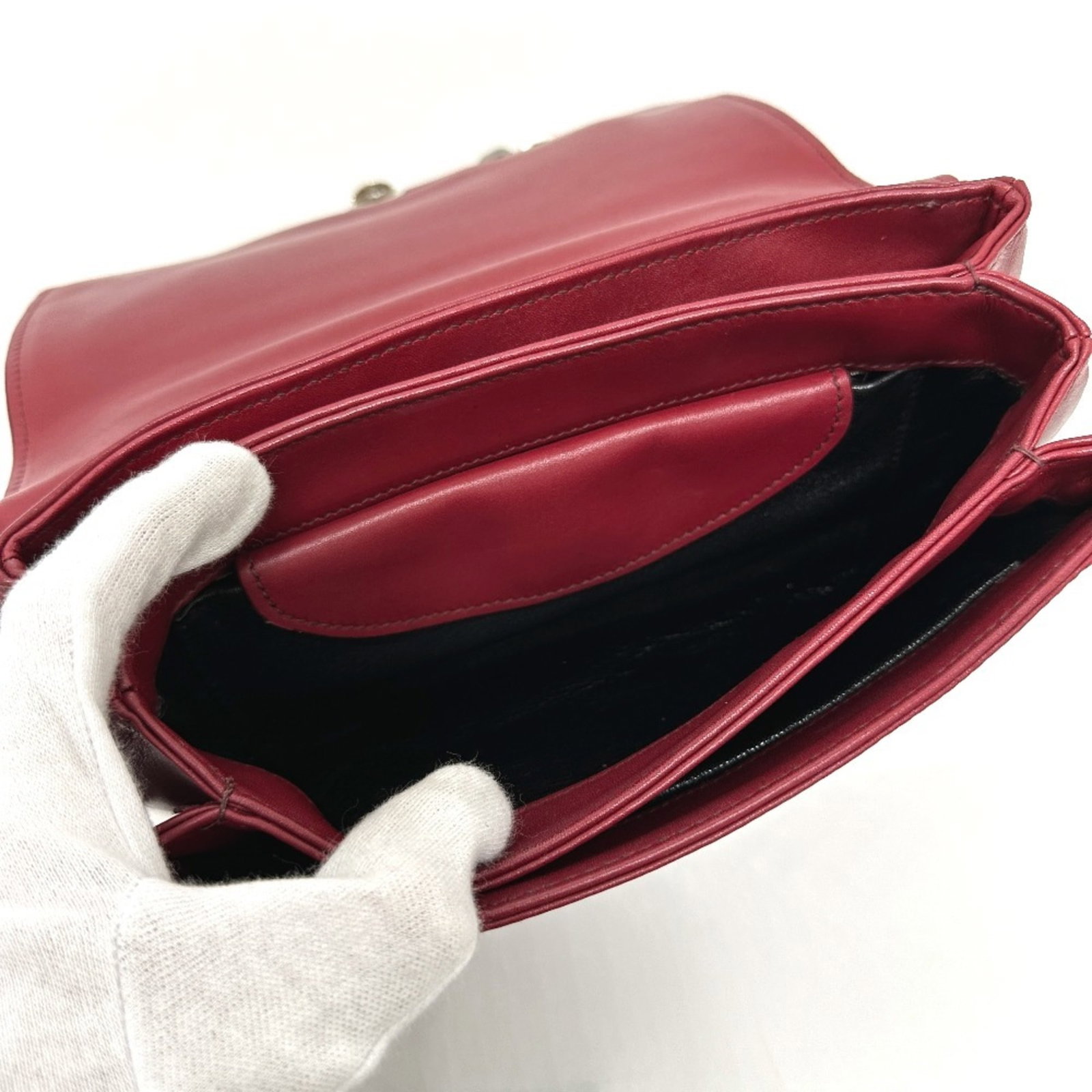 Leather Shoulder Bag Prada - 12