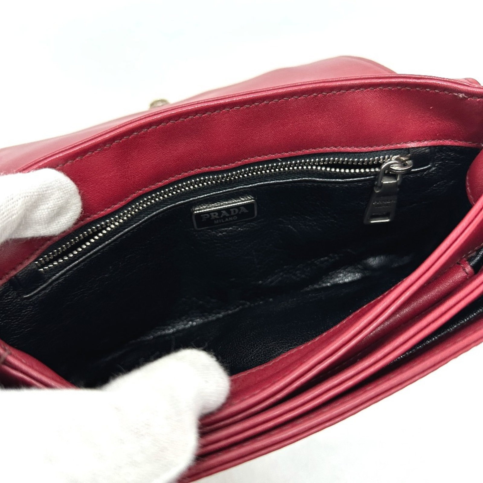Leather Shoulder Bag Prada - 13