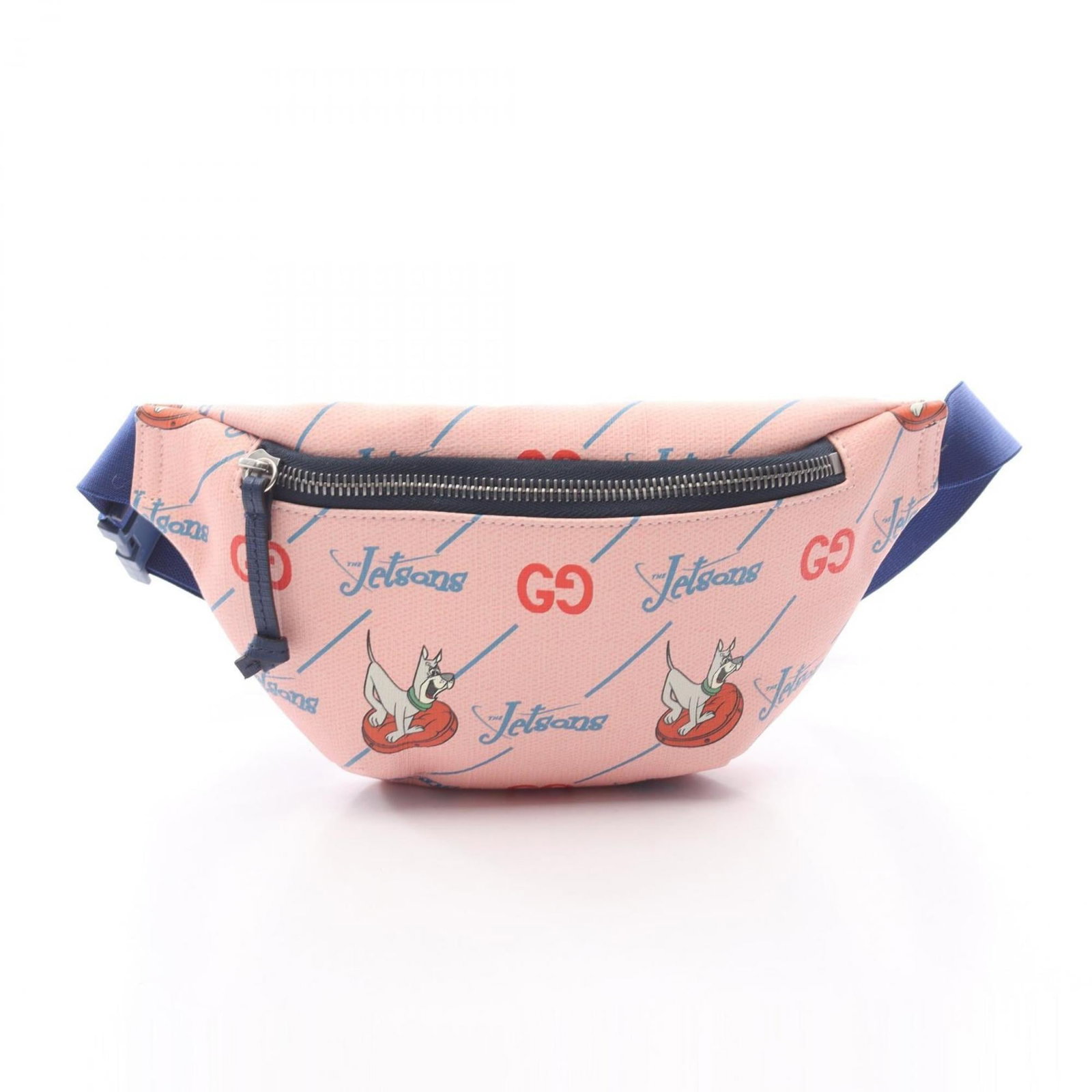 Canvas fanny pack coated by Gucci: Canvas fanny pack coated by Gucci Gucci's iconic canvas fanny pack boasts a multi-color, pink design, adding a pop of personality to any outfit. Made from coated canvas, this stylish accessory