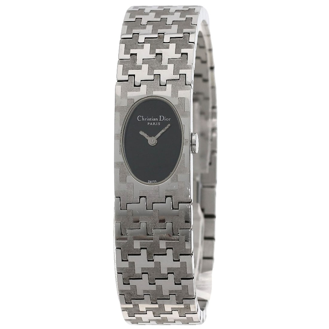 Christian Dior Watches Stainless Steel Miss Dior D70 100: Christian Dior Watches Stainless Steel Miss Dior D70 100 Stainless steel case with silver bezel and black dial, the Miss Dior D70 100 watch from Christian Dior boasts a sleek, modern design. This