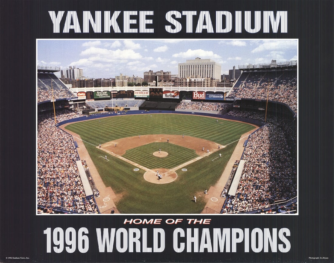 IRA ROSEN Yankee Stadium - Home of the 1996 World Champions 22" x 28" Offset Lit: IRA ROSEN Yankee Stadium - Home of the 1996 World Champions 22" x 28" Offset Lit Item Specifics: Artist: Ira Rosen Brand: Rosen Ira Height: 22 Item Height: 22 Item Width: 28 Subject: Famous Places Typ