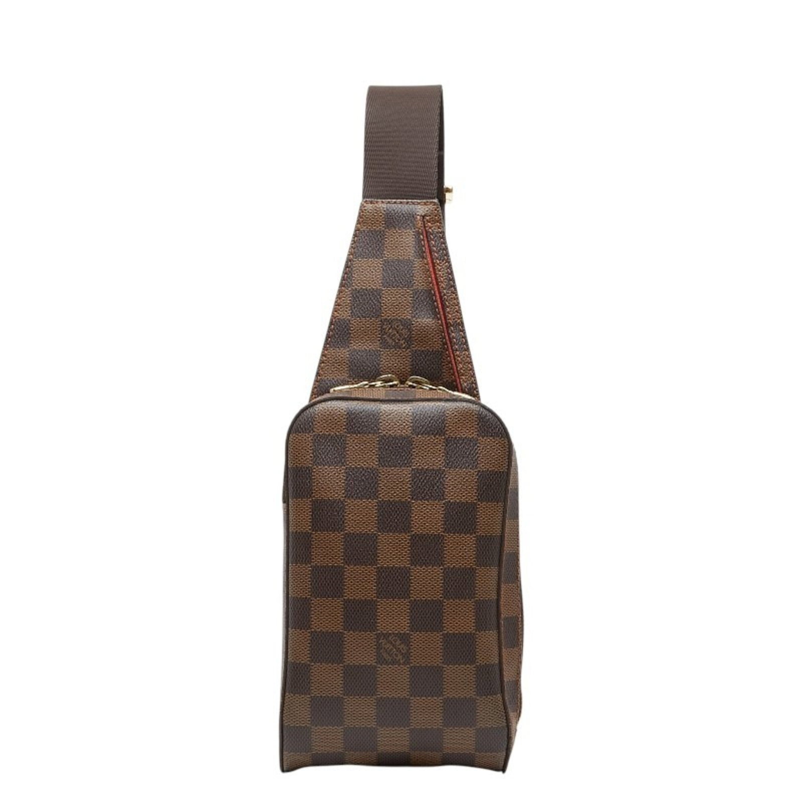 Vuitton Leather Bag Pvc Sling Shoulder: Vuitton Leather Bag Pvc Sling Shoulder Brown Louis Vuitton Leather Pvc Sling Shoulder Bag with Zipper Closure, Measuring 19.5cm x 11.5cm x 6cm, Features a 115cm Strap Length and Shows Traces of