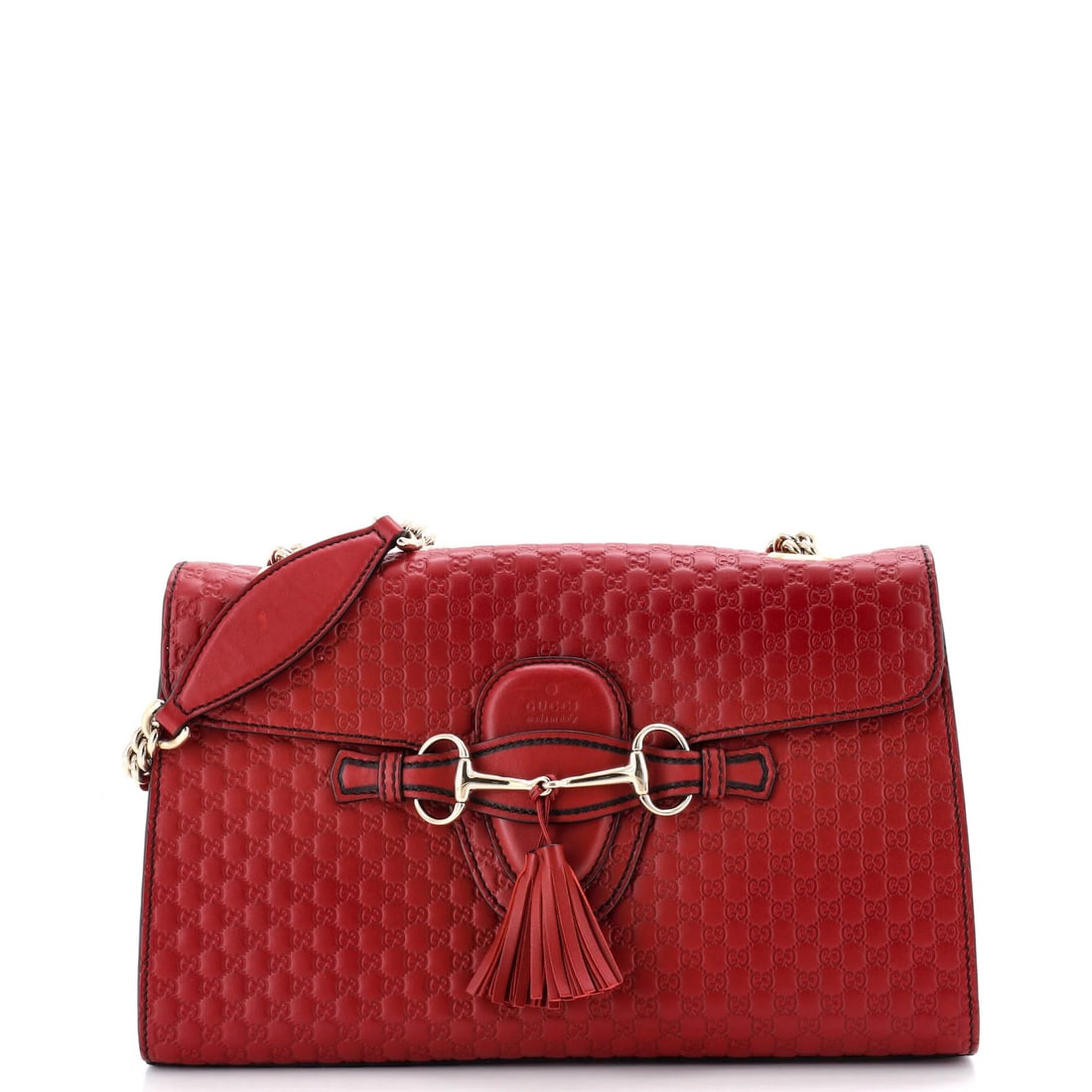 Gucci Chain Flap Bag Microguccissima Leather Medium: Gucci Chain Flap Bag Microguccissima Leather Medium The Gucci Chain Flap Bag Microguccissima Leather Medium boasts a striking red exterior, adorned with gold tone hardware. This medium-sized shoulder
