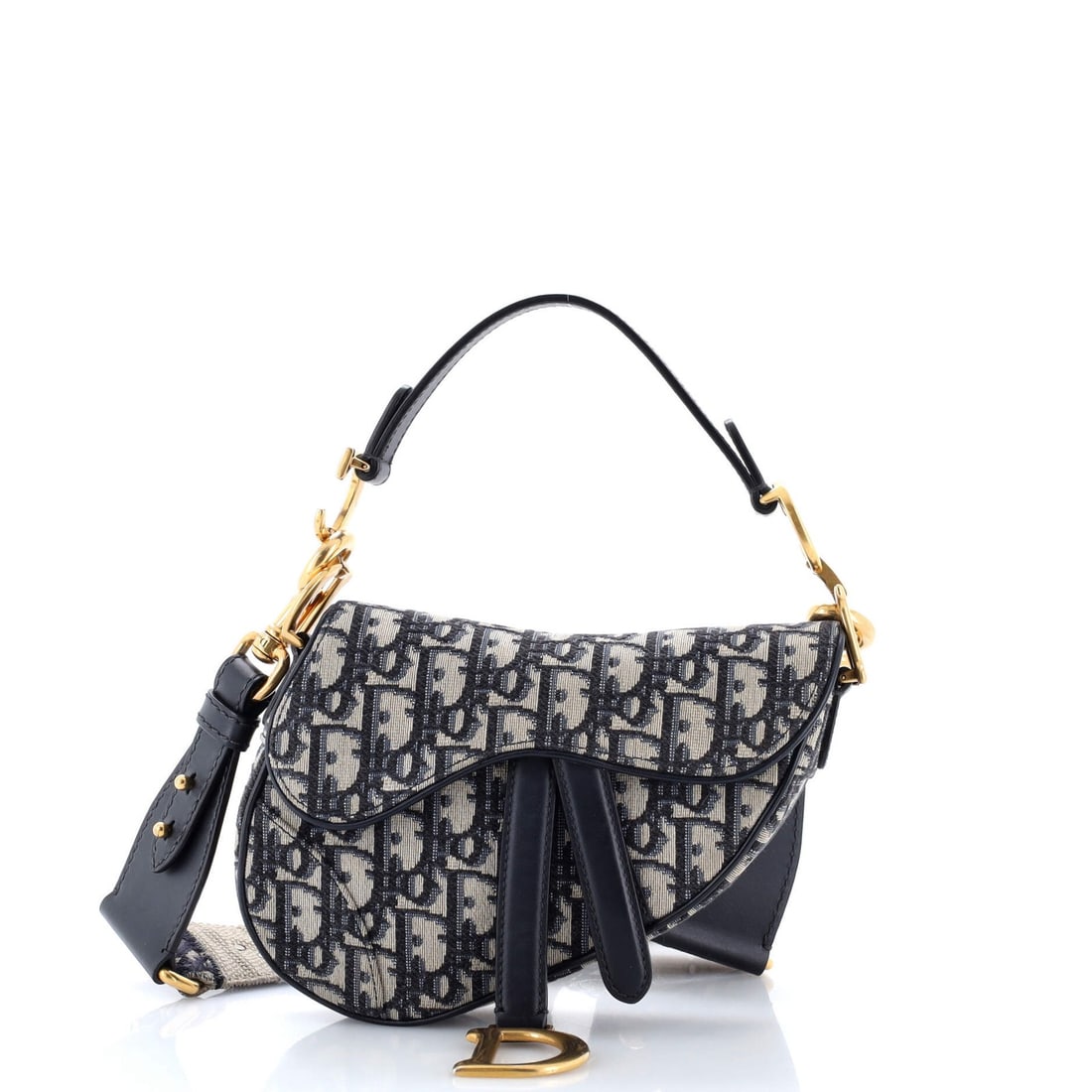 Mini Oblique Canvas Handbag Saddle Christian Dior: Mini Oblique Canvas Handbag Saddle Christian Dior Mini Oblique Canvas Handbag Saddle Christian Dior - A stylish and compact shoulder bag featuring an oblique canvas design in blue, with a neutral