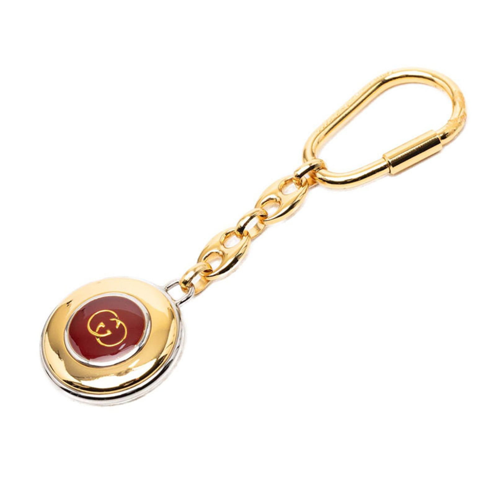 Gucci Keyring Gold Plating: Gucci Keyring Gold Plating The Gucci Keyring Gold Plating boasts a luxurious gold plating finish, adding a touch of elegance to any keychain. With its distinctive red accent and sturdy design, this ke
