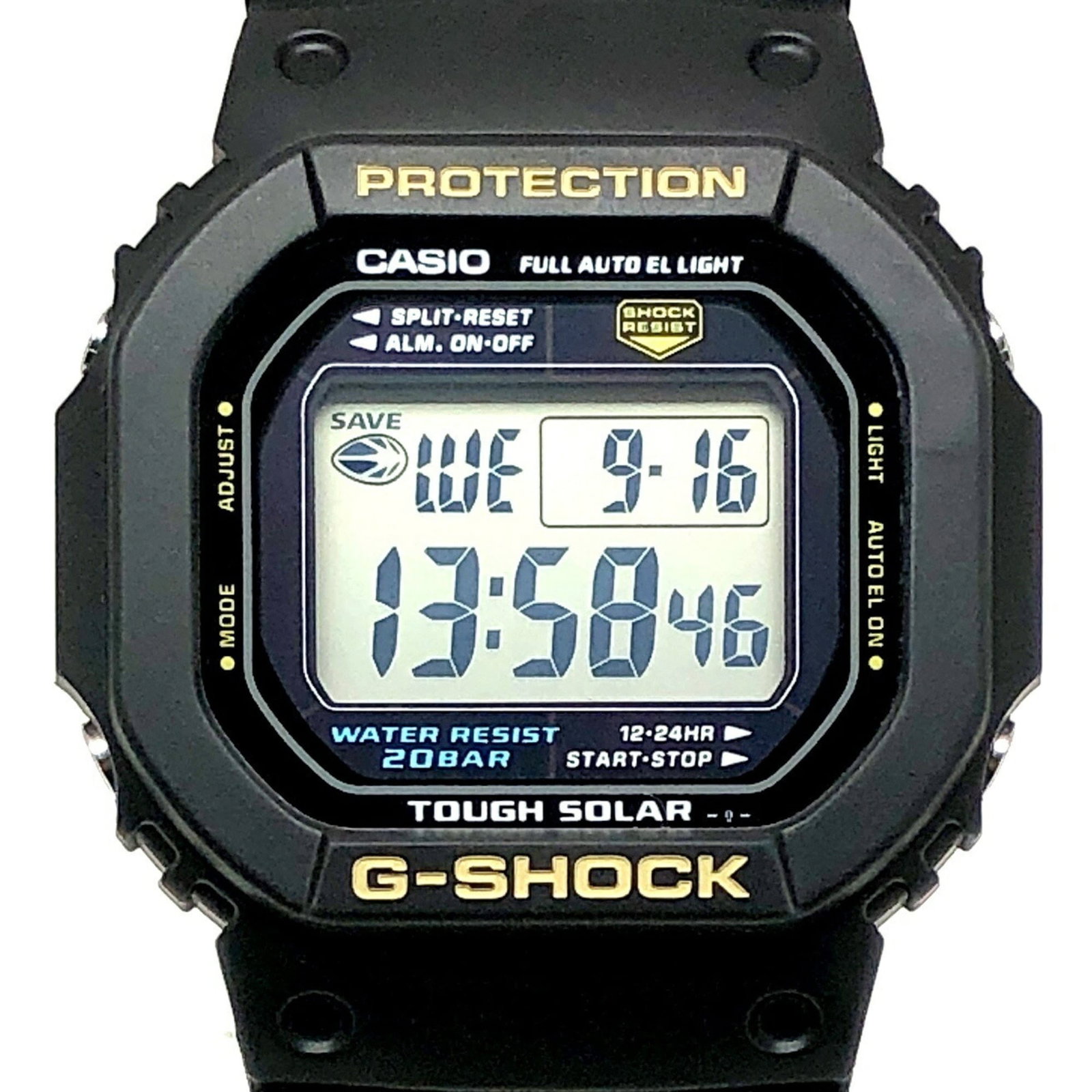 Wristwatch by Casio: Wristwatch by Casio Used Casio Wristwatch in Black Condition. The watch has traces of usage, with scratches and dirt visible, but remains generally in good condition. Its classic design makes it a