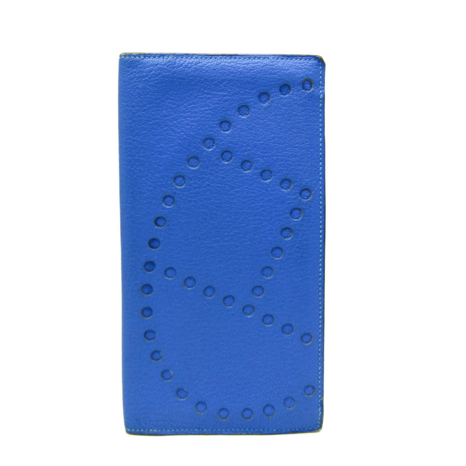 Long Bill Wallet Chevre Leather Bi Fold Hermes: Long Bill Wallet Chevre Leather Bi Fold Hermes Royal Blue Chevre Leather Long Bill Wallet from Hermes boasts a classic bi-fold design with three bill slots, two pockets, and five card slots. Made