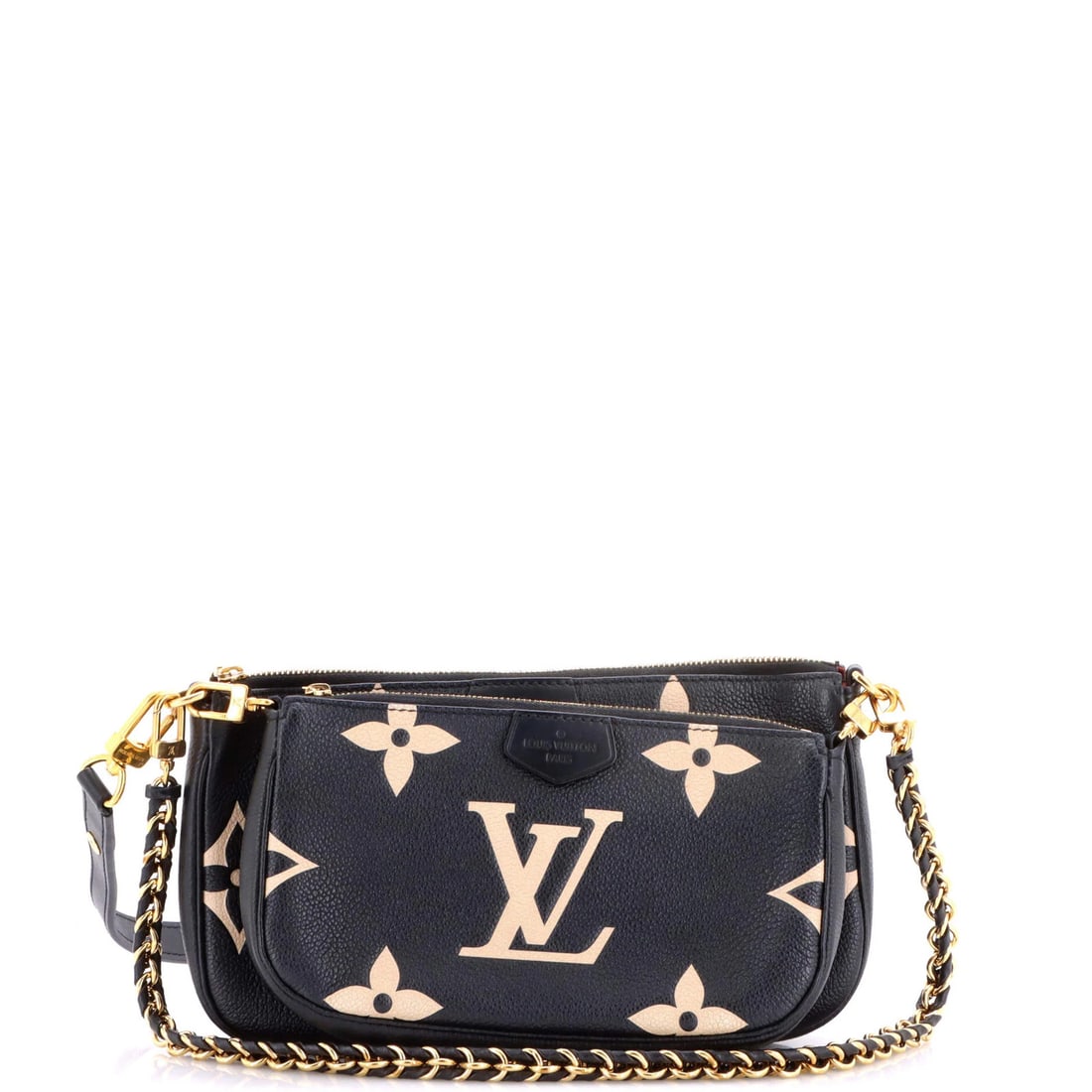 Monogram Empreinte Giant Pochette Accessoires Bicolor Louis Vuitton: Monogram Empreinte Giant Pochette Accessoires Bicolor Louis Vuitton Black Monogram Empreinte Giant Pochette Accessoires Bicolor from Louis Vuitton features a unique bicolor design and giant monogram