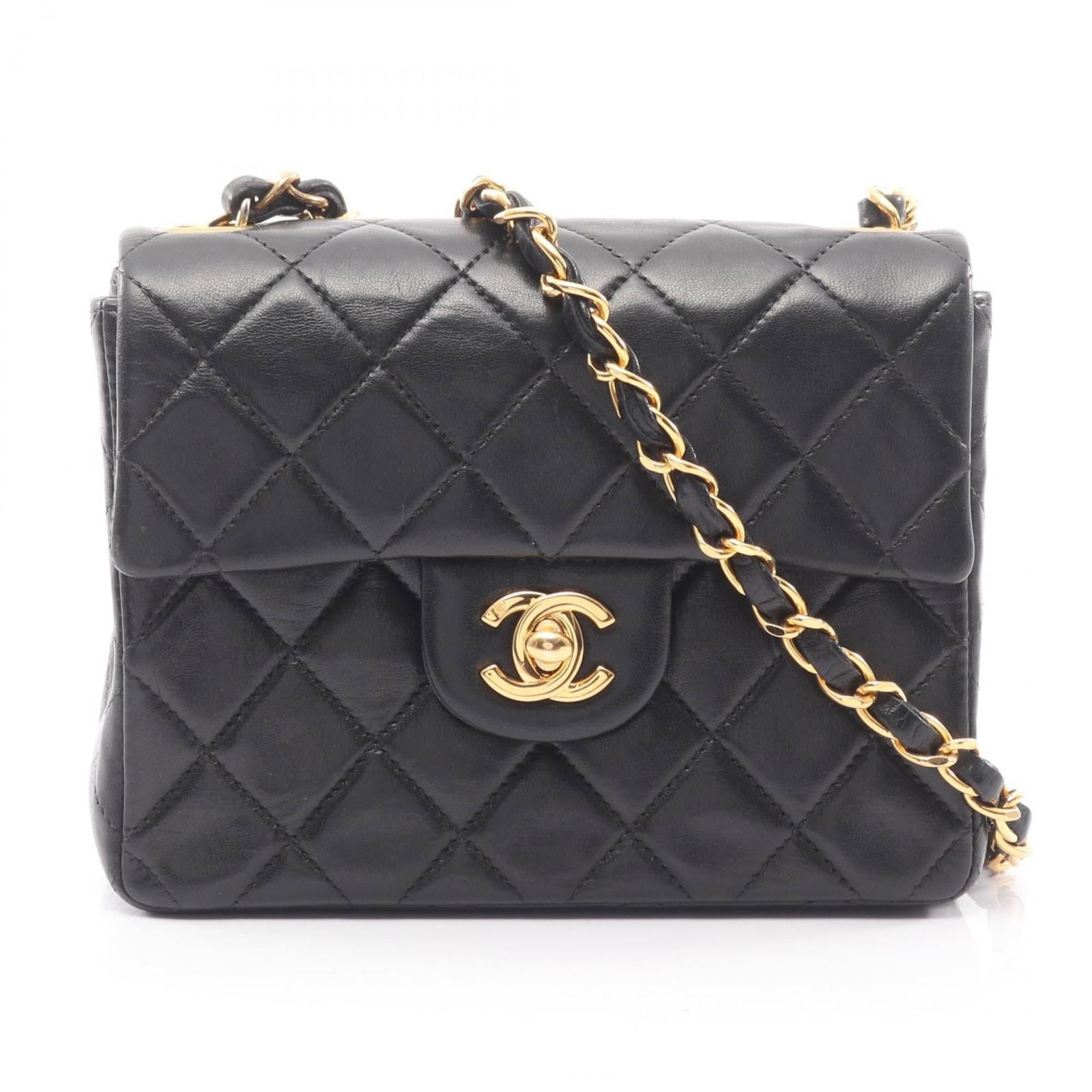 Shoulder bag leather Chanel: Shoulder bag leather Chanel This black lambskin shoulder bag from Chanel features gold hardware and has been well-cared for, with only minor signs of usage visible. Its classic design and luxurious fe