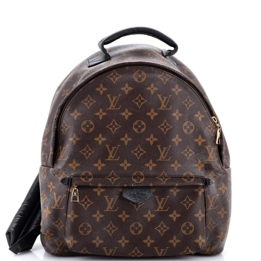 Louis Vuitton Palm Springs Backpack Monogram Canvas MM: Louis Vuitton Palm Springs Backpack Monogram Canvas MM The Louis Vuitton Palm Springs Backpack Monogram Canvas MM in brown features a classic design with heavy corner wear, scuffs, edge wear, and