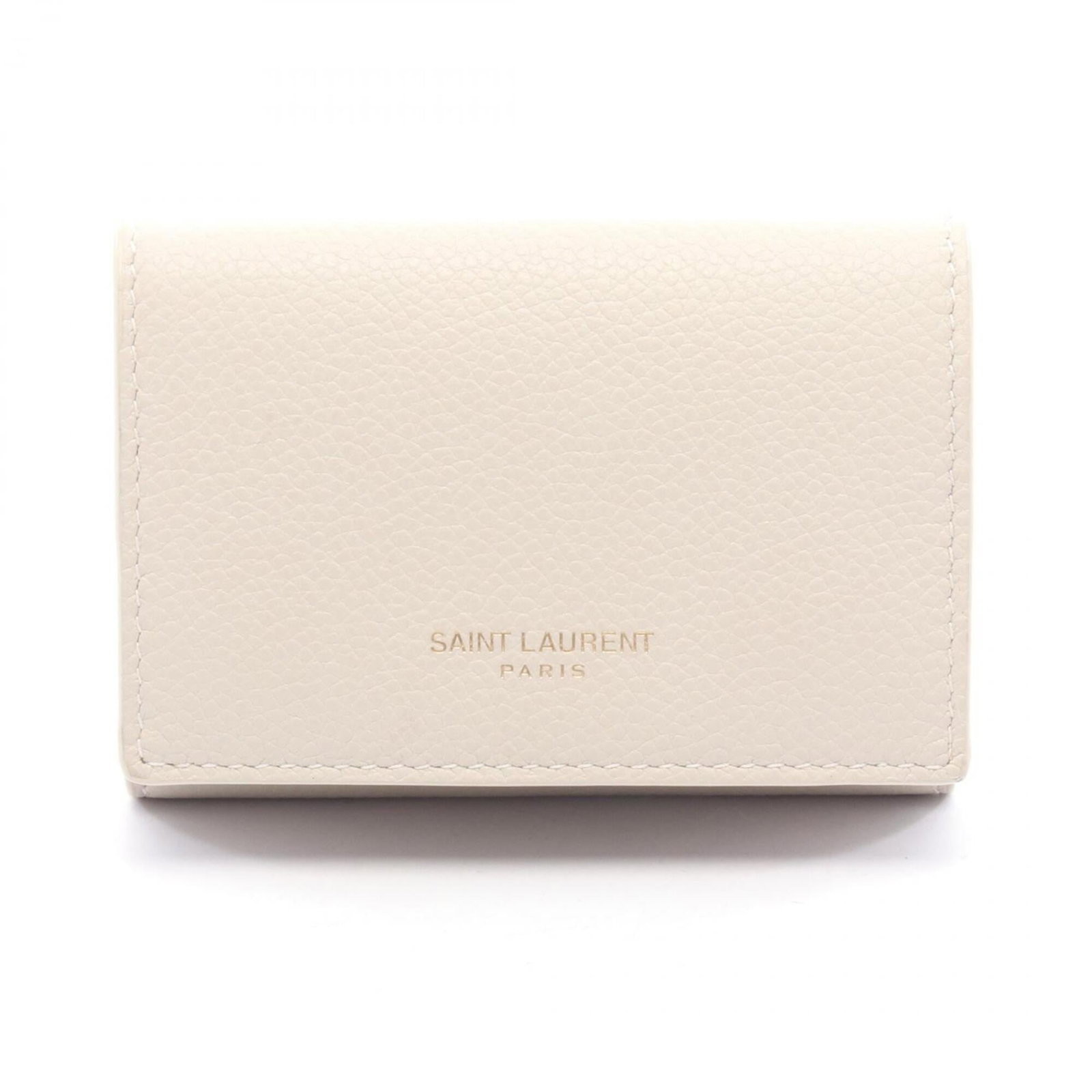 Saint Laurent Yves Wallet Leather Tri Fold: Saint Laurent Yves Wallet Leather Tri Fold The Saint Laurent Yves Wallet Leather Tri Fold features a classic tri-fold design made from high-quality white leather. With its clean lines and timeless