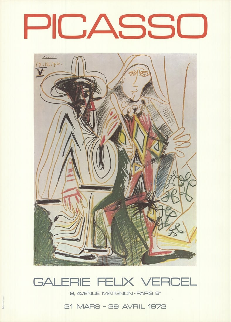 PABLO PICASSO Galerie Felix Vercel 27.5" x 19.75" Offset Lithograph 1972 Cubism (1 of 1)