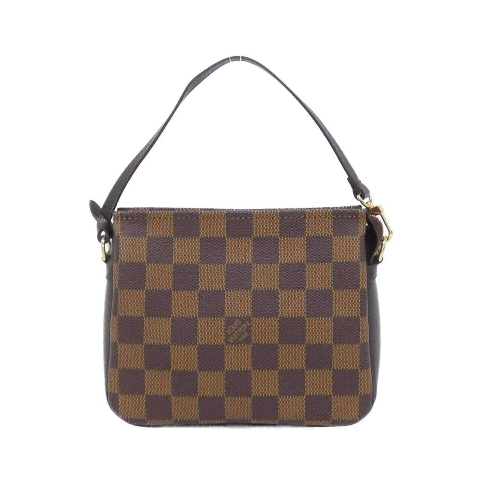 Canvas Pouch Coated Louis Vuitton: Canvas Pouch Coated Louis Vuitton This Louis Vuitton canvas pouch boasts a classic design with gold hardware, adding a touch of sophistication to any outfit. Made from coated canvas, the Ebene color