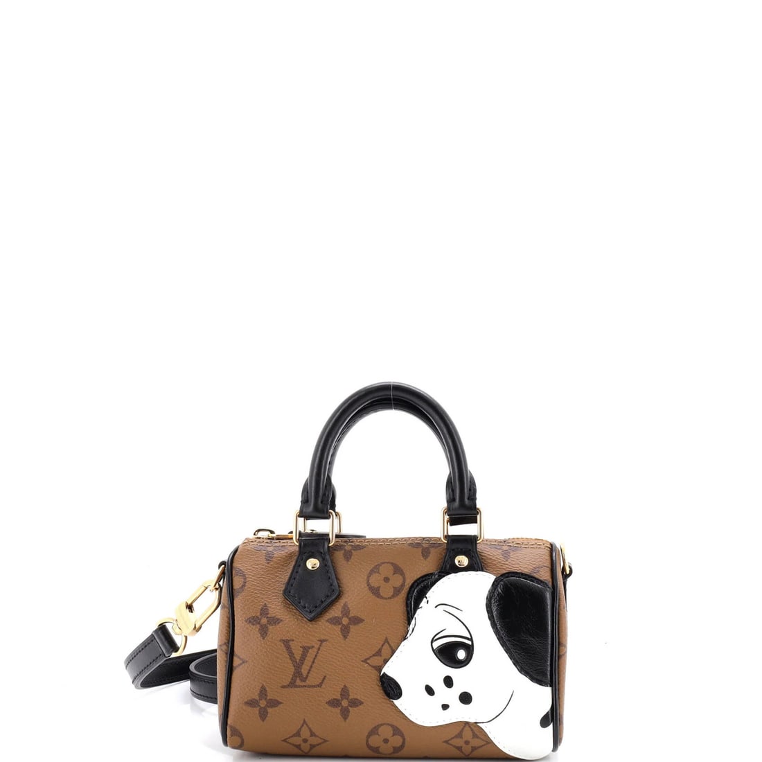 Limited Edition Louis Vuitton NM Speedy Reverse Sun Bandouliere Yitian: Limited Edition Louis Vuitton NM Speedy Reverse Sun Bandouliere Yitian Brown canvas-coated Louis Vuitton NM Speedy Reverse Sun Bandouliere Yitian with minor scuffs and creases, standing out for its