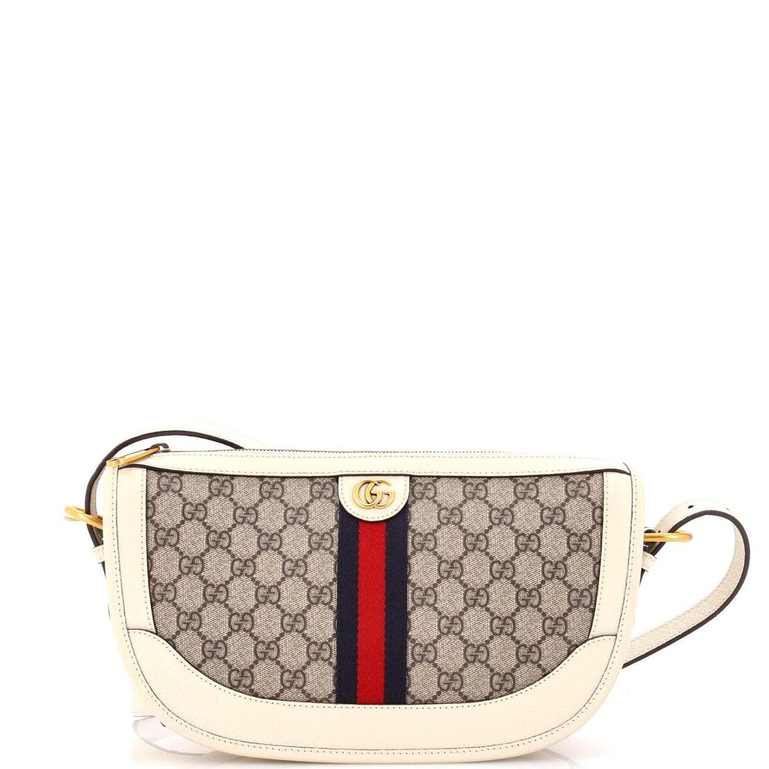Gucci Ophidia Bag Canvas GG Coated Leather Large Curved Zip Shoulder: Gucci Ophidia Bag Canvas GG Coated Leather Large Curved Zip Shoulder Canvas Coated Leather Gucci Ophidia Bag. Large, curved zip shoulder bag with neutral exterior and interior in matching colors.