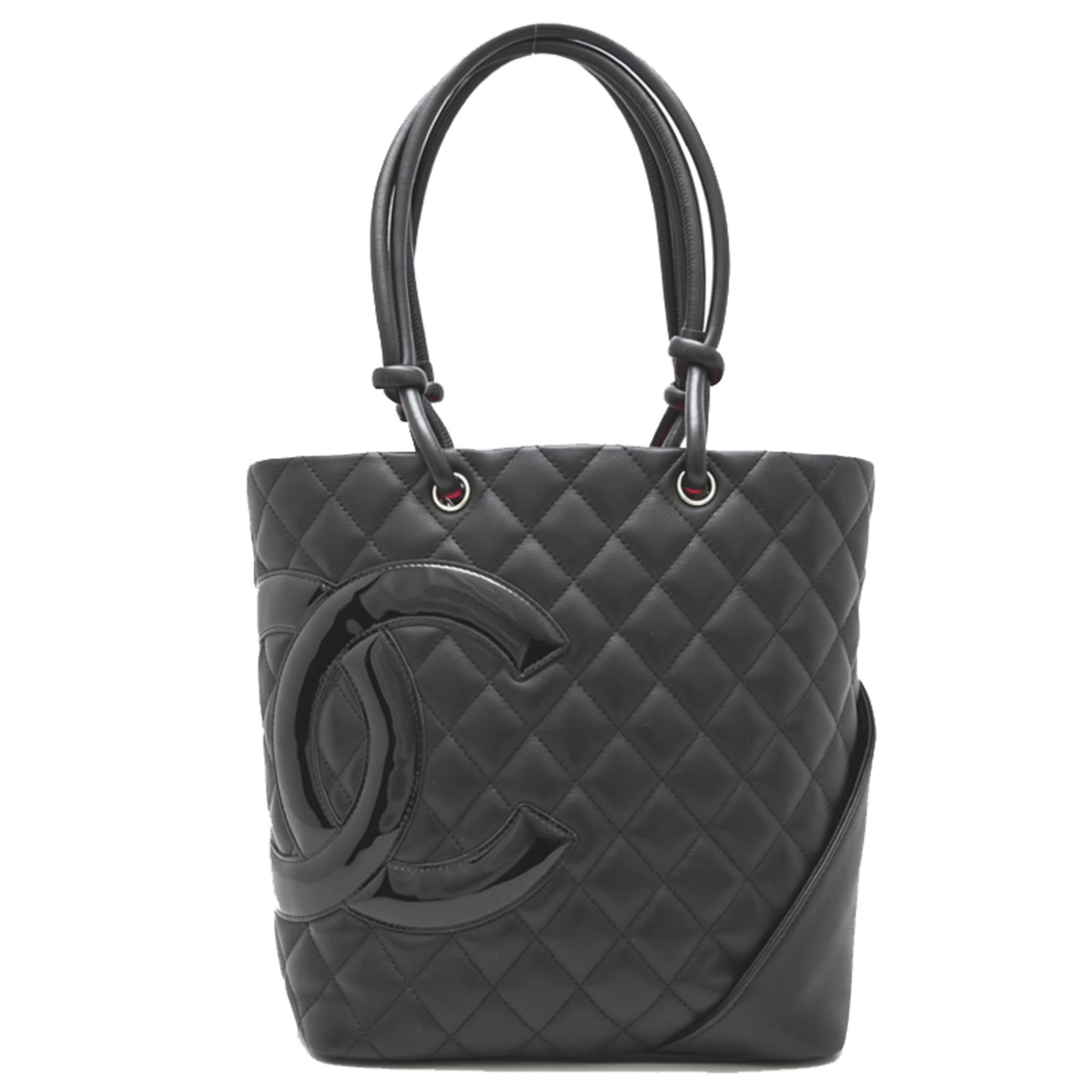 Cambon Ligne Tote Bag Chanel: Cambon Ligne Tote Bag Chanel Black Cambon Ligne Tote Bag from Chanel, with an open zipper pocket and pen holder for added functionality. Measuring 23cm x 20cm x 12cm, this stylish tote features a