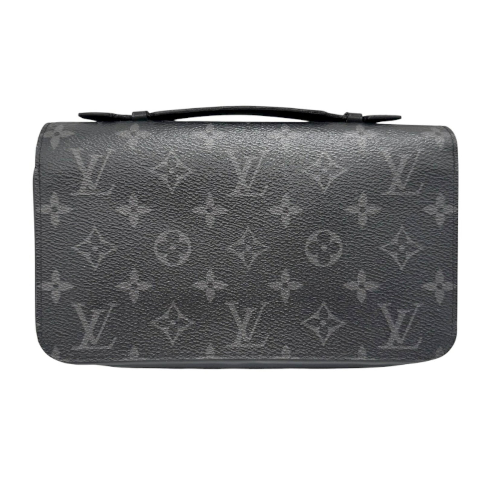 Long Wallet Bi Fold Monogram Louis Vuitton: Long Wallet Bi Fold Monogram Louis Vuitton Black, Gray, and Monogram Eclipse colors blend together in this Long Wallet Bi Fold from Louis Vuitton. Measuring 13cm x 22cm x 4cm, it features the iconic m