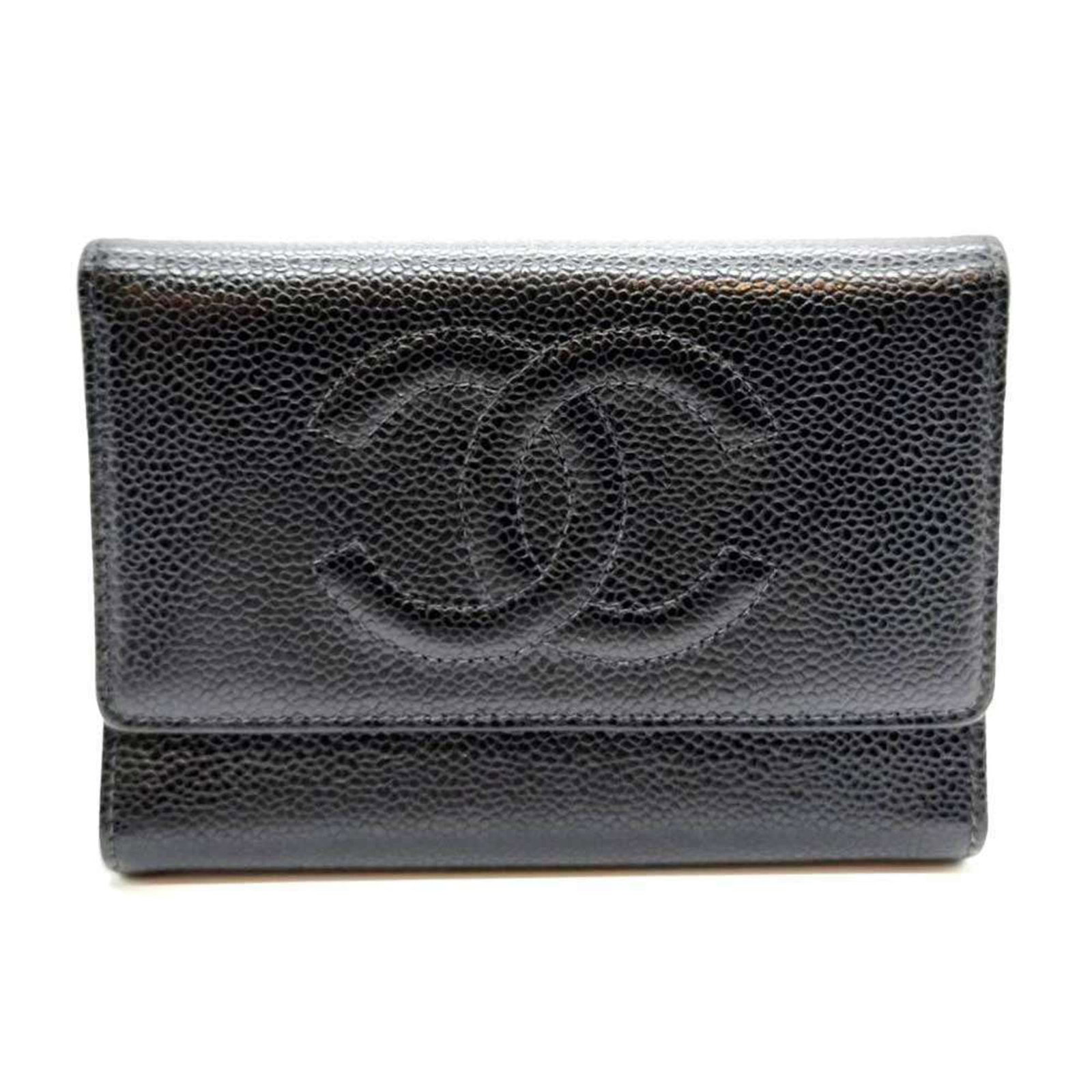 Calfskin Tri Fold Wallet Grained: Calfskin Tri Fold Wallet Grained Calfskin Tri Fold Wallet Grained - A Timeless Black Classic. This tri-fold wallet features high-quality, grained calfskin material and a sleek black design that