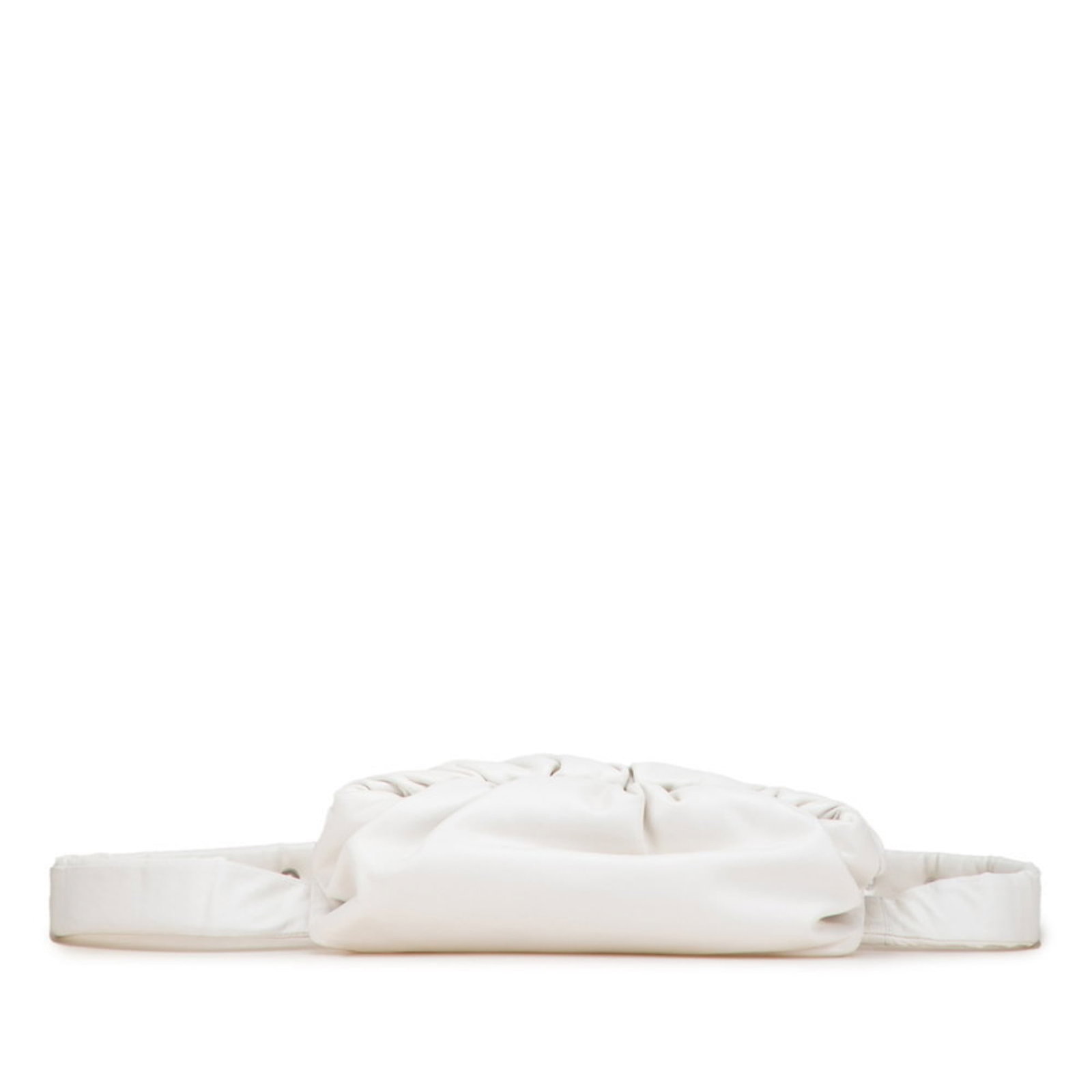 Bottega Veneta Pouch Sling Bag Leather: Bottega Veneta Pouch Sling Bag Leather White Bottega Veneta Leather Pouch Sling Bag with Ball Clasp Closure, featuring a classic design and subtle scratches from everyday use. This pre-owned bag boast