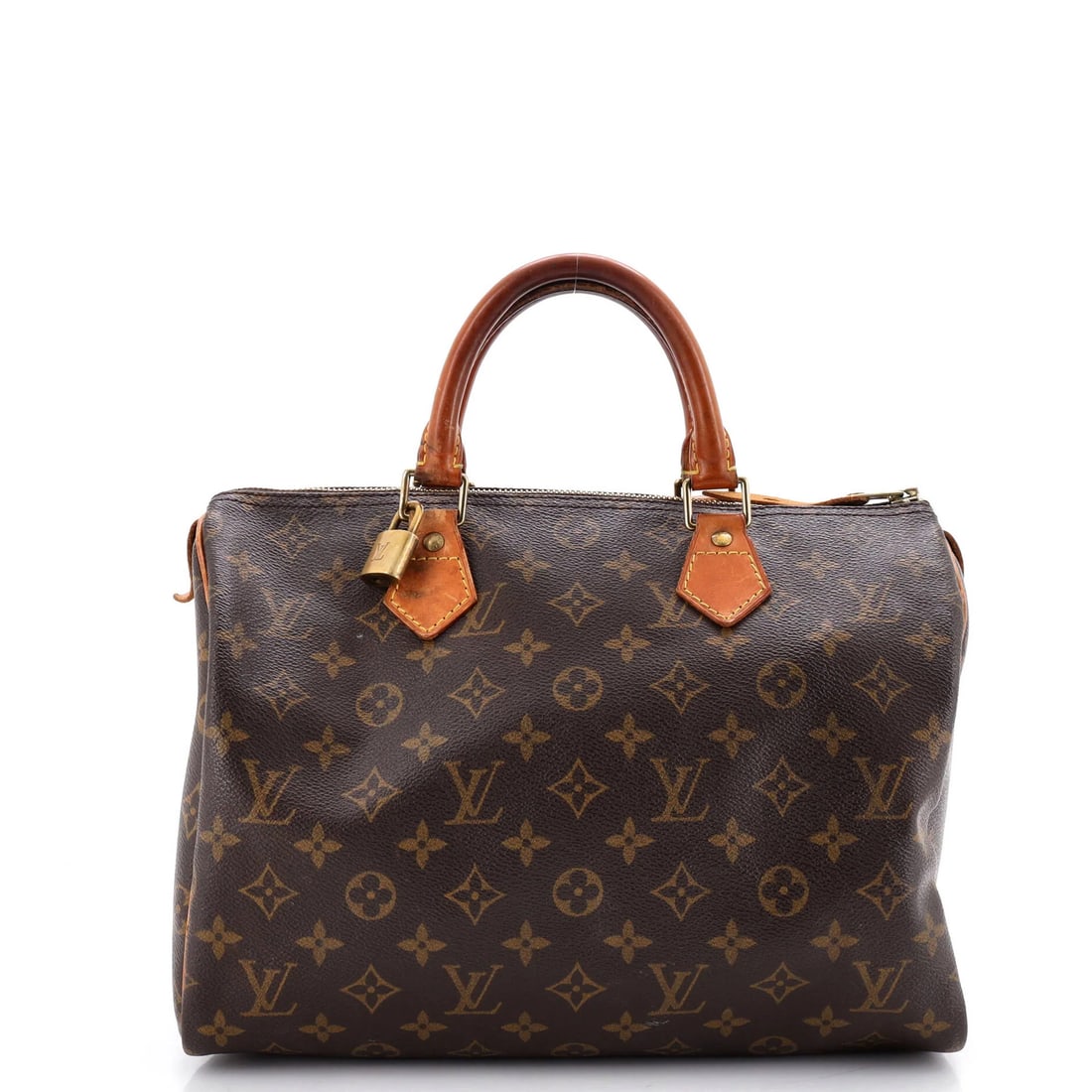 Canvas Monogram Speedy Louis Vuitton Handbag: Canvas Monogram Speedy Louis Vuitton Handbag Canvas Monogram Speedy Louis Vuitton Handbag, featuring a classic top handle design and iconic monogram canvas exterior in brown. The bag boasts a sturdy