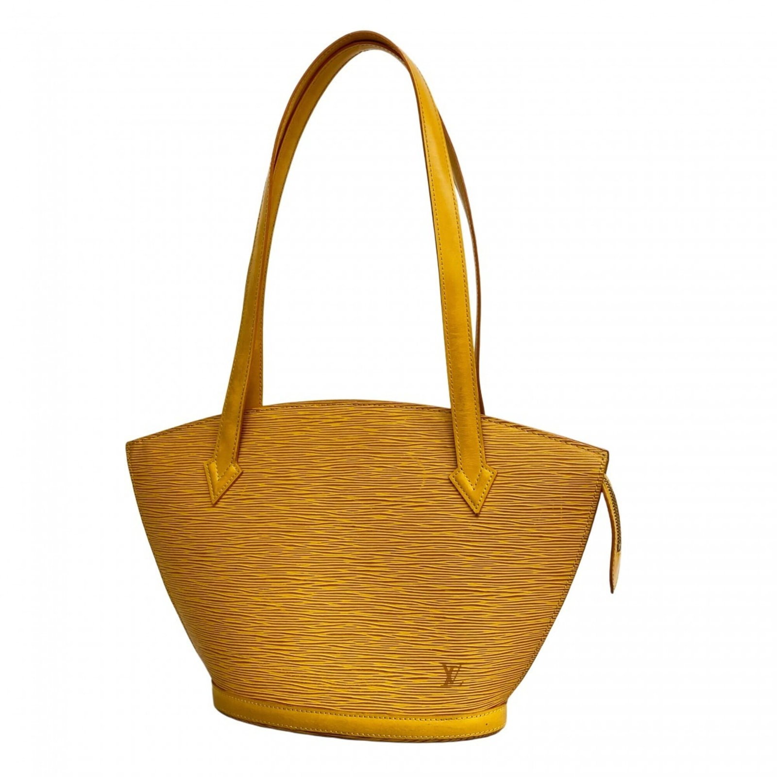 Shoulder Bag of Louis Vuitton: Shoulder Bag of Louis Vuitton Yellow Louis Vuitton shoulder bag with a classic design, featuring a 24.5cm x 23cm x 10.5cm size and a worn exterior with traces of usage and minor scratches. The bag's