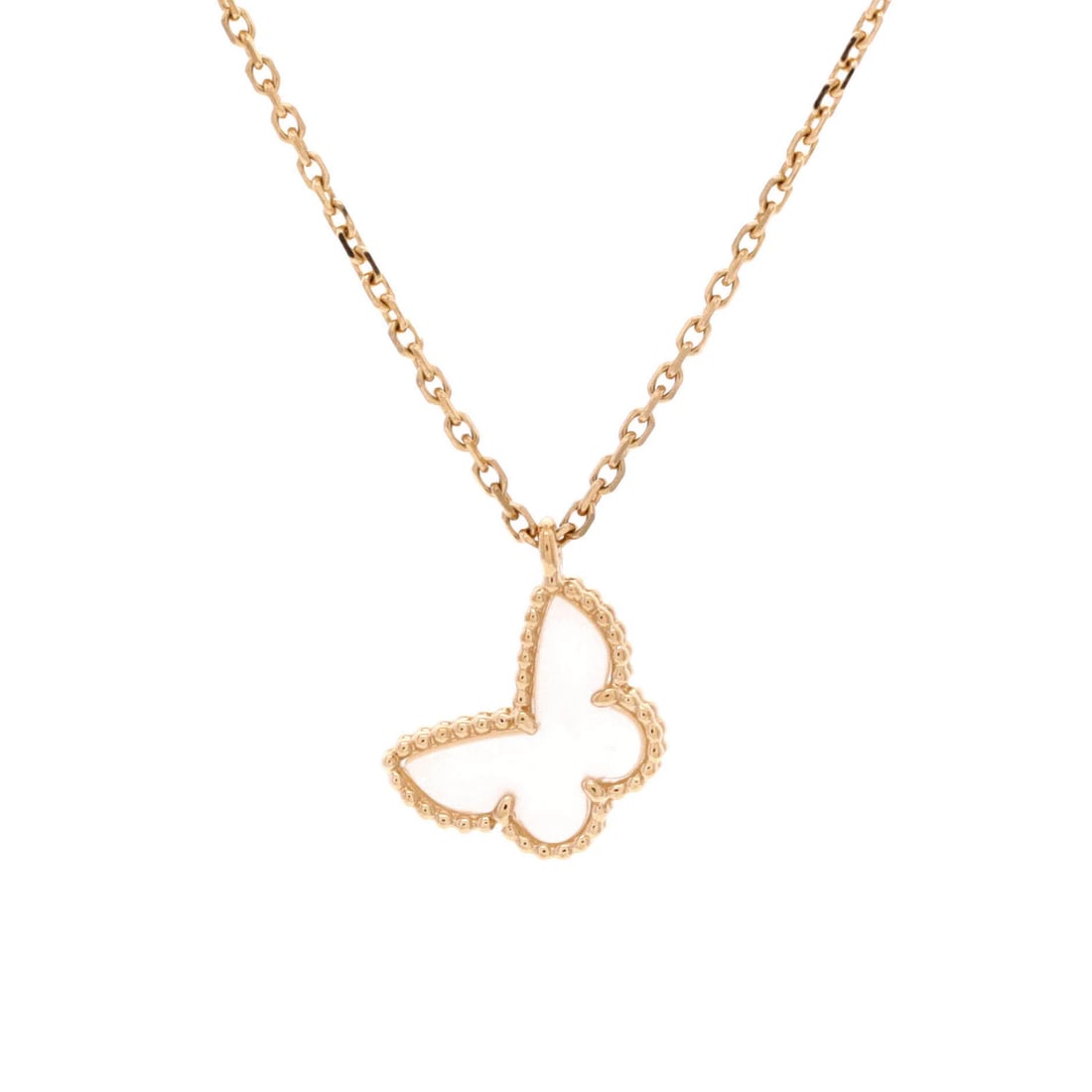 Van Cleef Arpels Alhambra Butterfly Pendant Necklace in 18K Yellow Gold: Van Cleef Arpels Alhambra Butterfly Pendant Necklace in 18K Yellow Gold The Van Cleef & Arpels Alhambra Butterfly Pendant Necklace in 18K Yellow Gold boasts a striking combination of 18K yellow gold