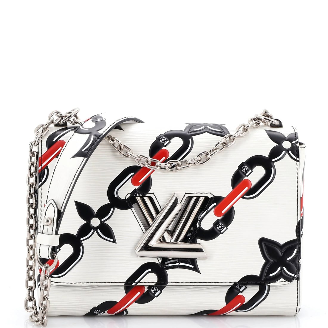Louis Vuitton Twist Handbag Limited Edition Print Epi Leather MM: Louis Vuitton Twist Handbag Limited Edition Print Epi Leather MM White Louis Vuitton Twist Handbag Limited Edition Print Epi Leather MM features a unique twist design and premium epi leather